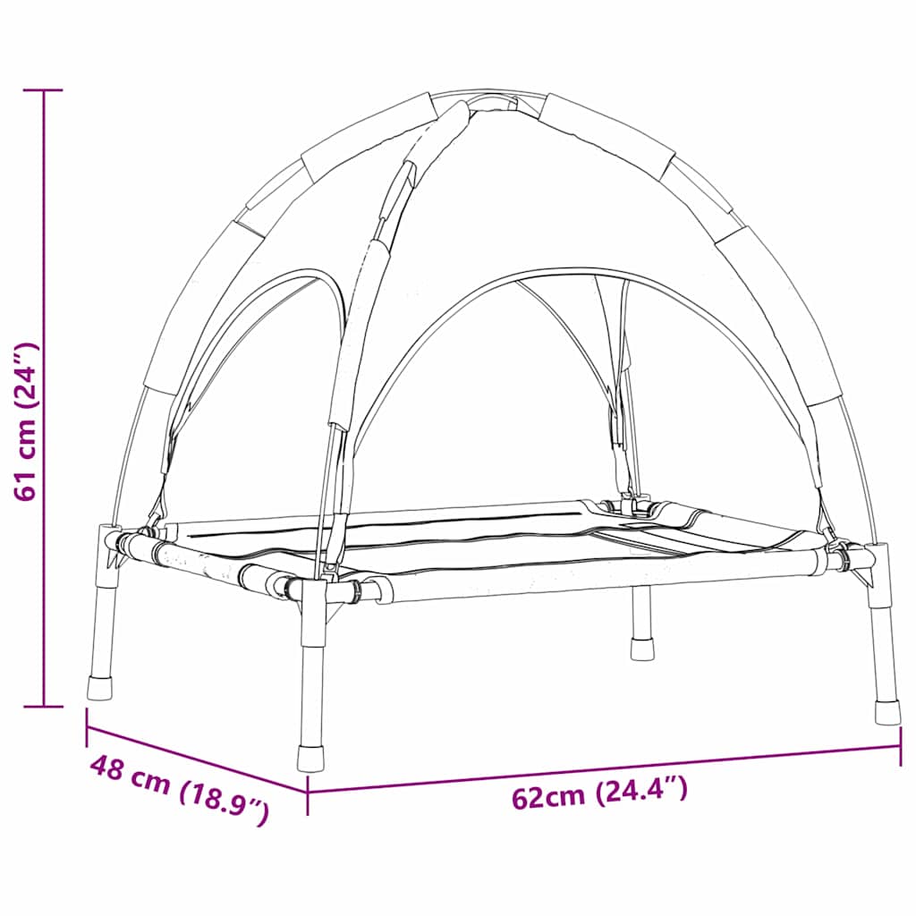 pakelta šuns lova su nuimamu stogu Ruda S Plienas