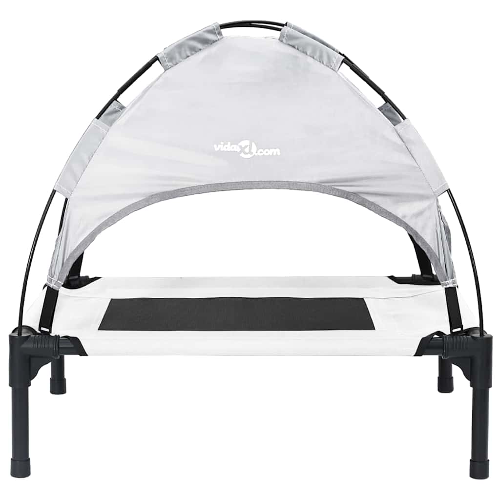 Pakelta Šunų Lovos su Nuimamu Stogu Sidabrinė Pilka Plienas