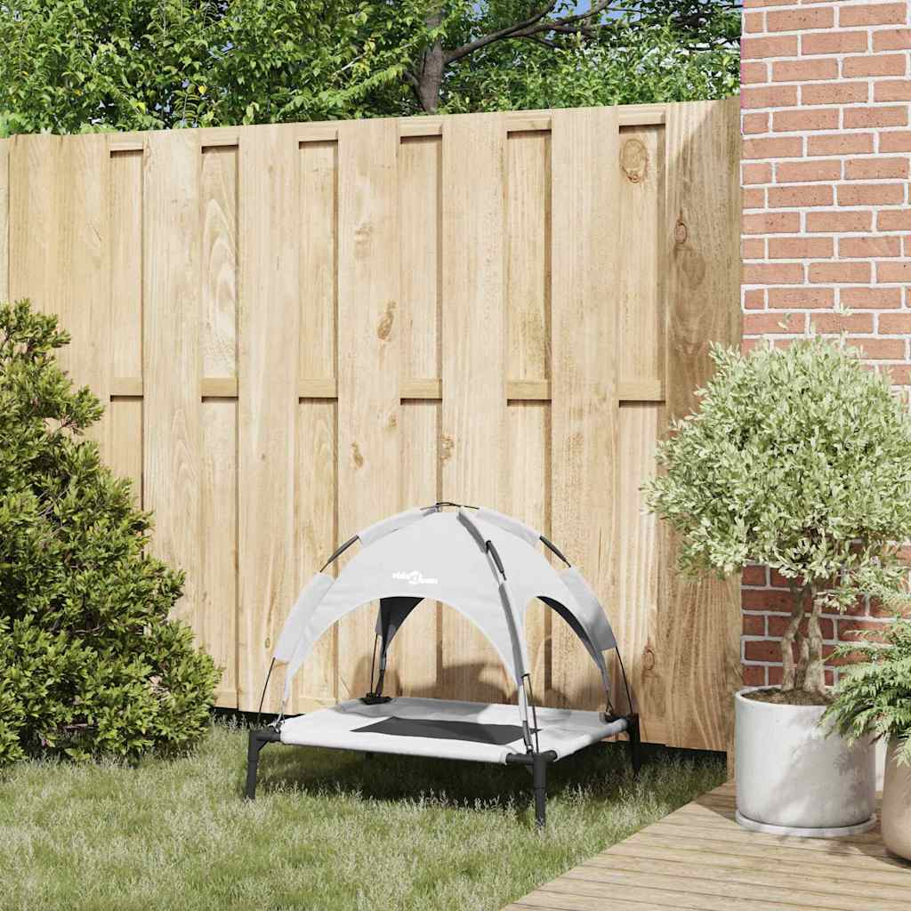 pakelta šunų lova su nuimamu stogu Sidabrinė pilka M Plienas