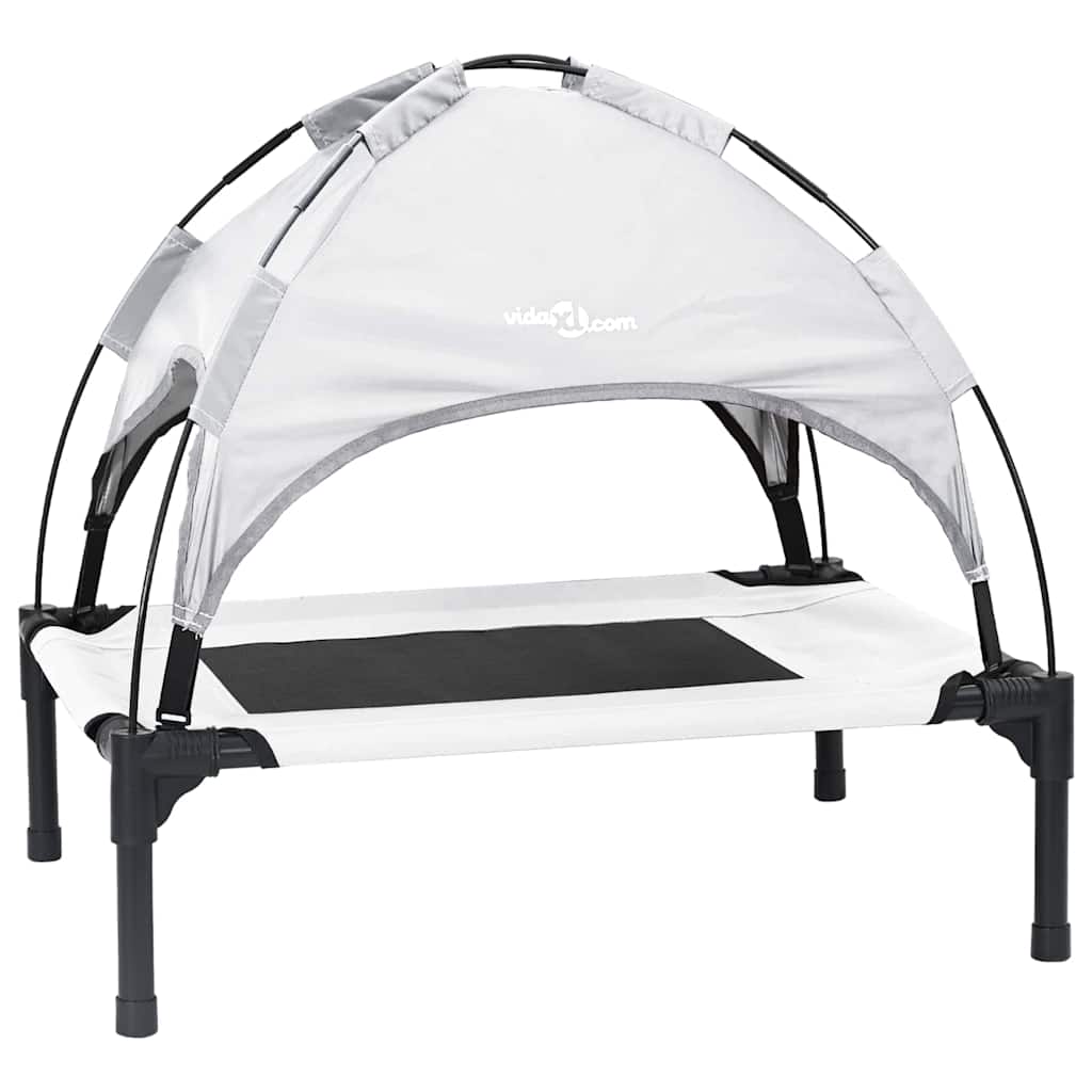 pakelta šunų lova su nuimamu stogu Sidabrinė pilka M Plienas