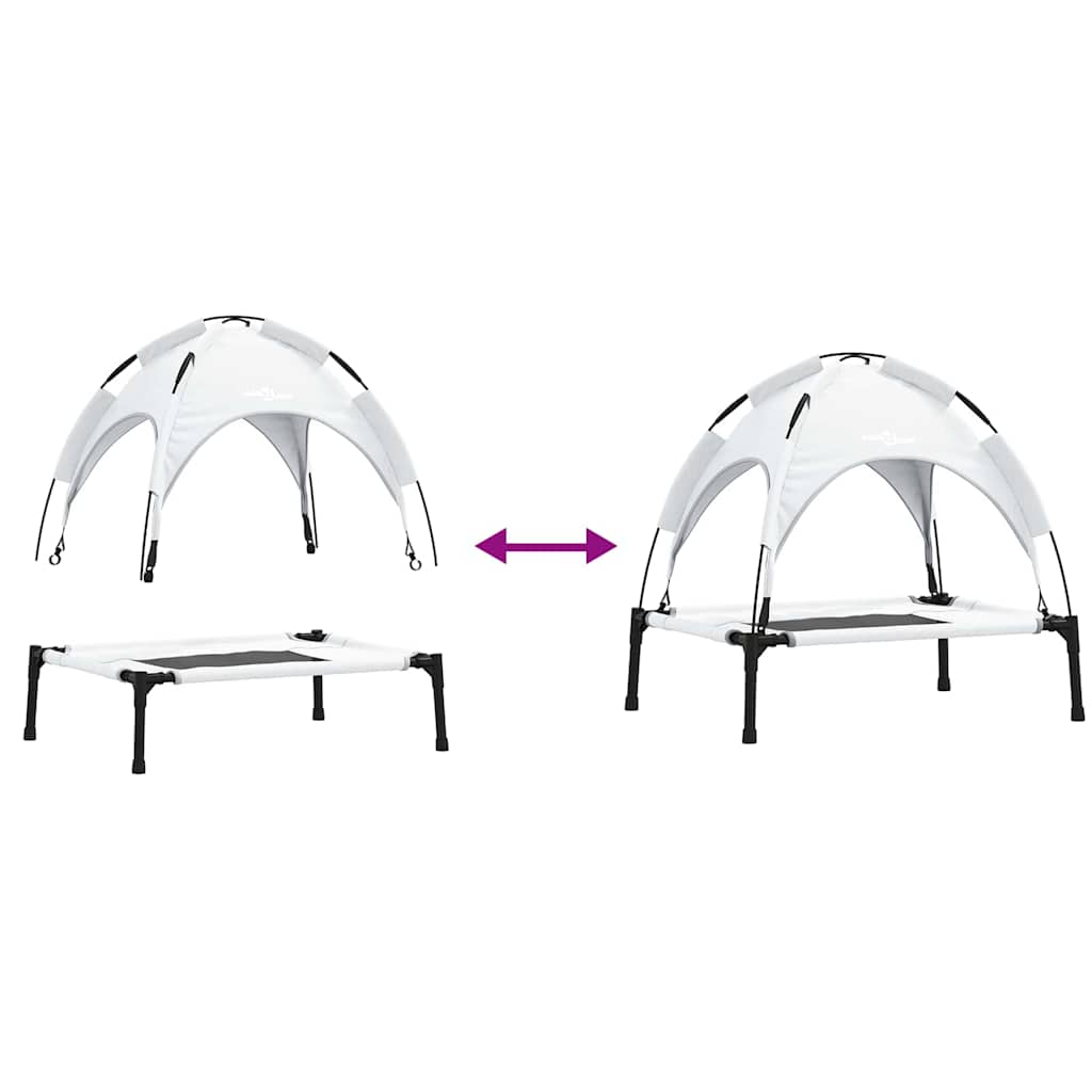 pakelta šunų lova su nuimamu stogu Sidabrinė pilka M Plienas