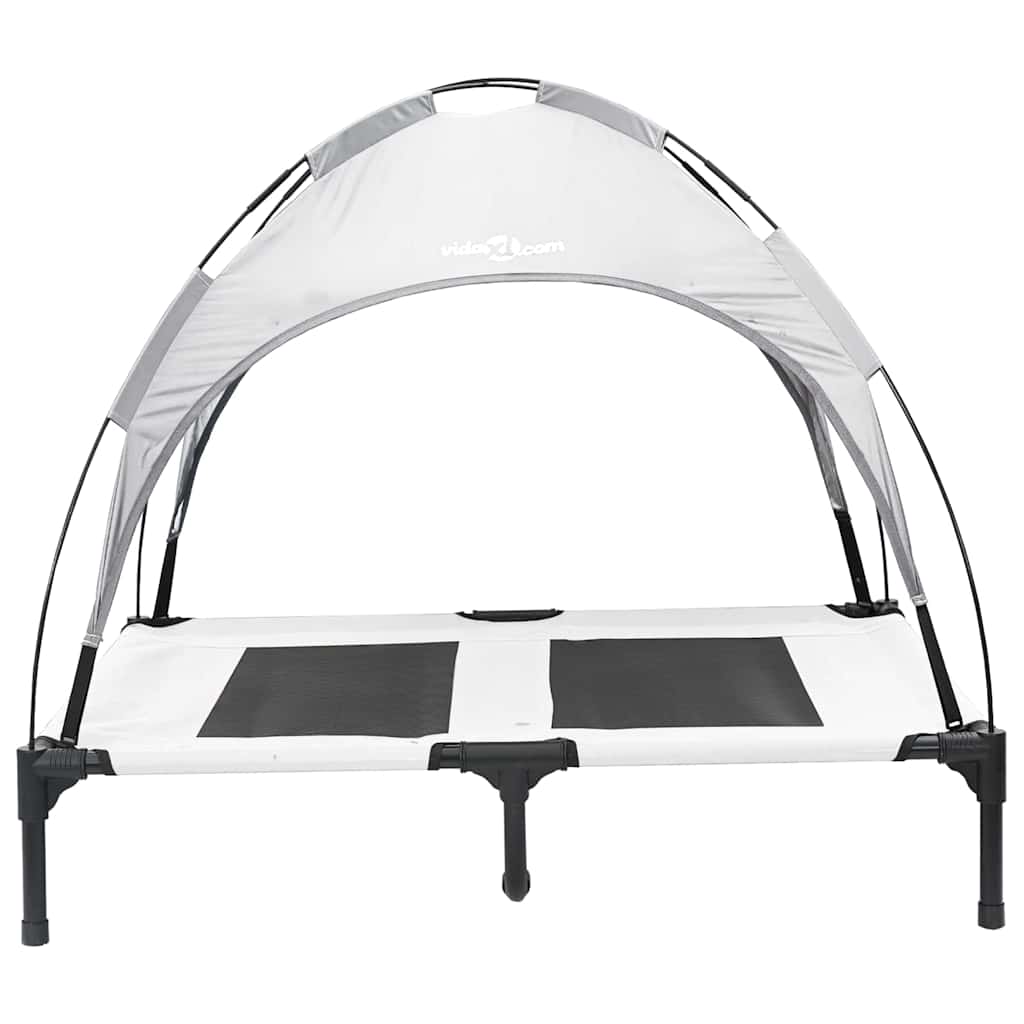 pakelta šuns lova su nuimamu stogu Sidabrinė pilka L plienas