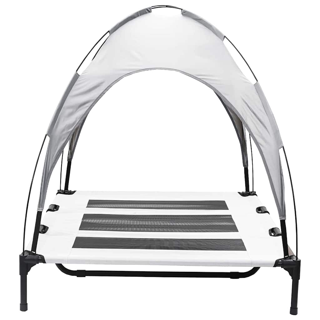 pakelta šunų lova su nuimamu stogu sidabro pilka XL plienas