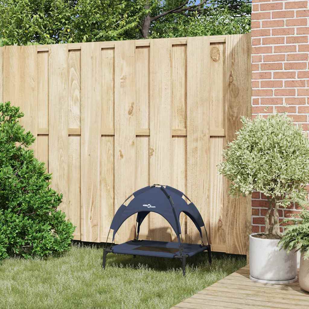 pakelta šunų lova su nuimamu stogu Tamsiai mėlyna S plieno