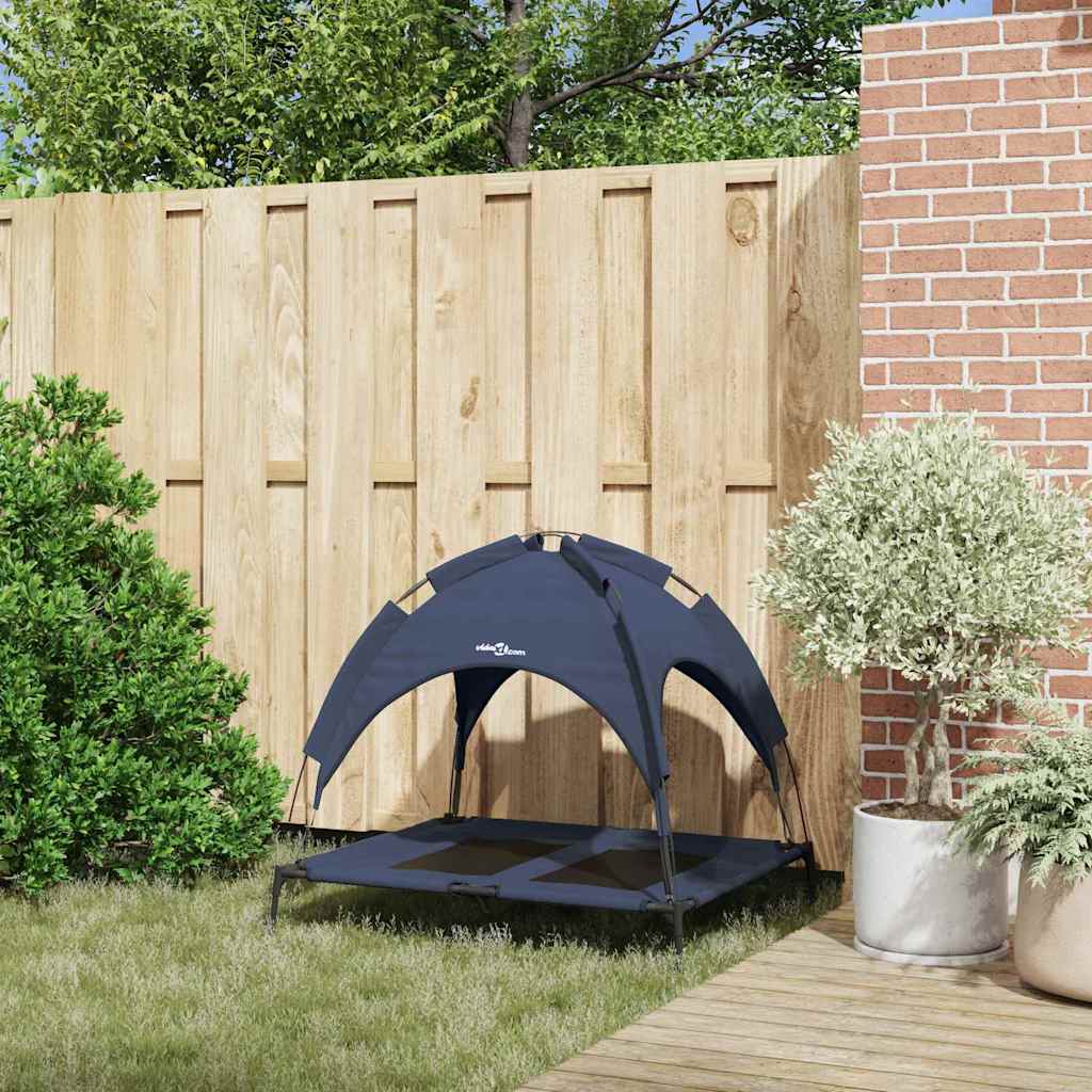 pakelta šunų lova su nuimamu stogu Tamsiai mėlyna L Plienas