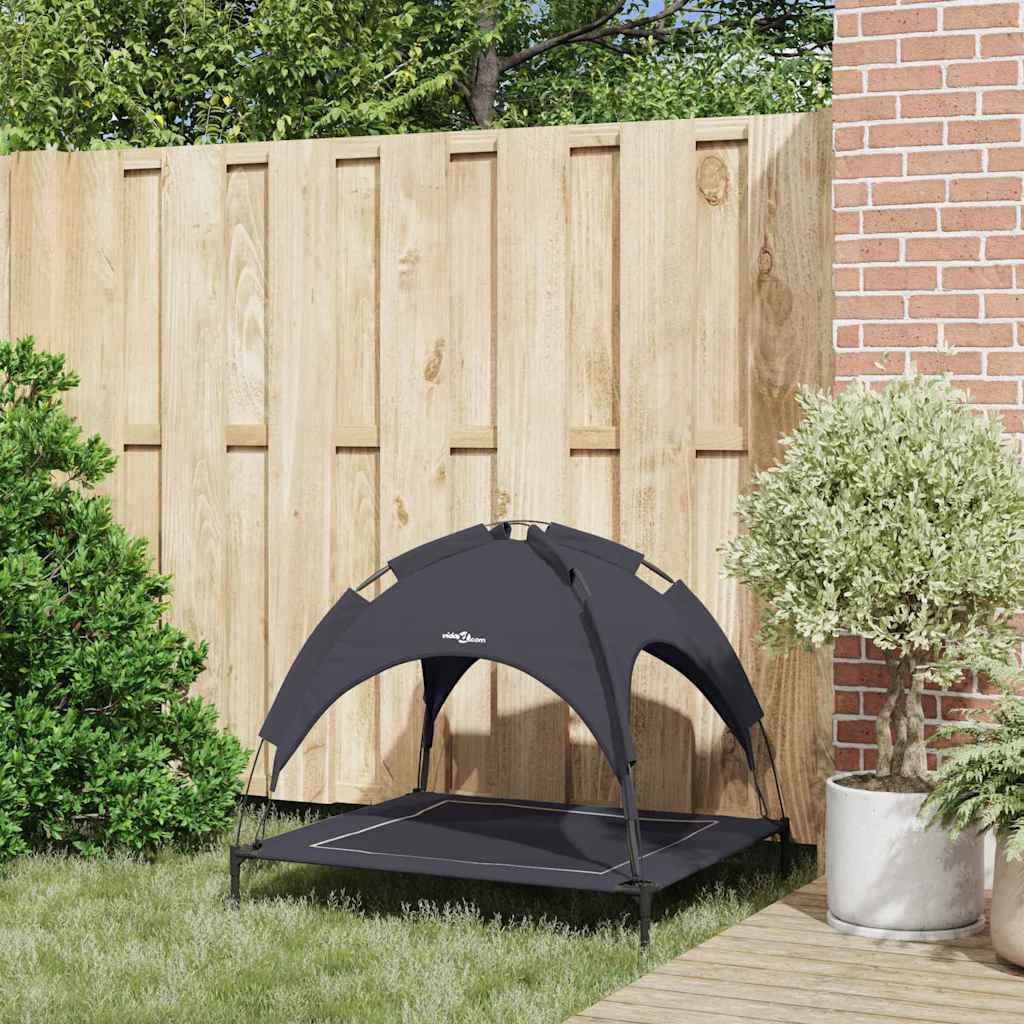 pakelta šunų lova su nuimamu stogu Juoda L Plienas