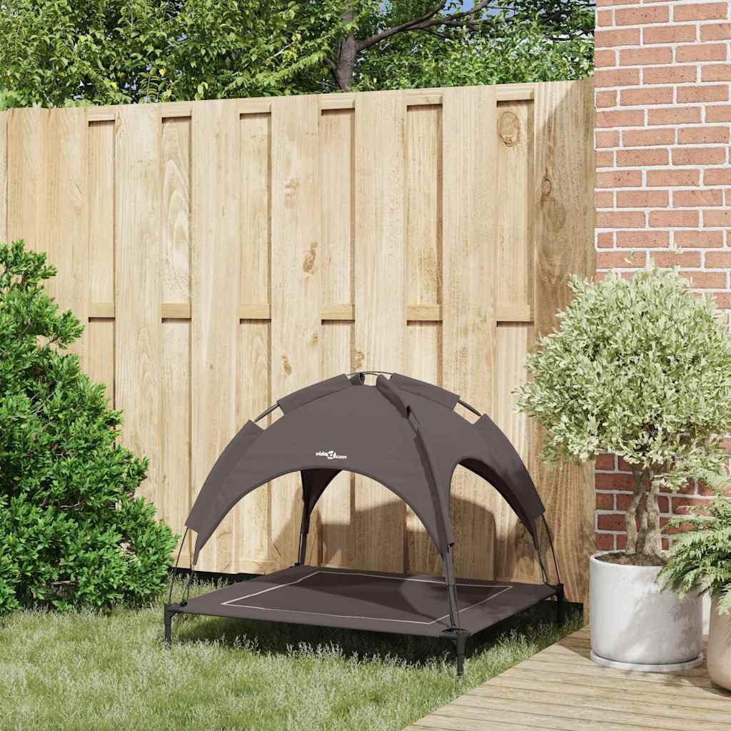 pakelta šunų lova su nuimamu stogu ruda plienas