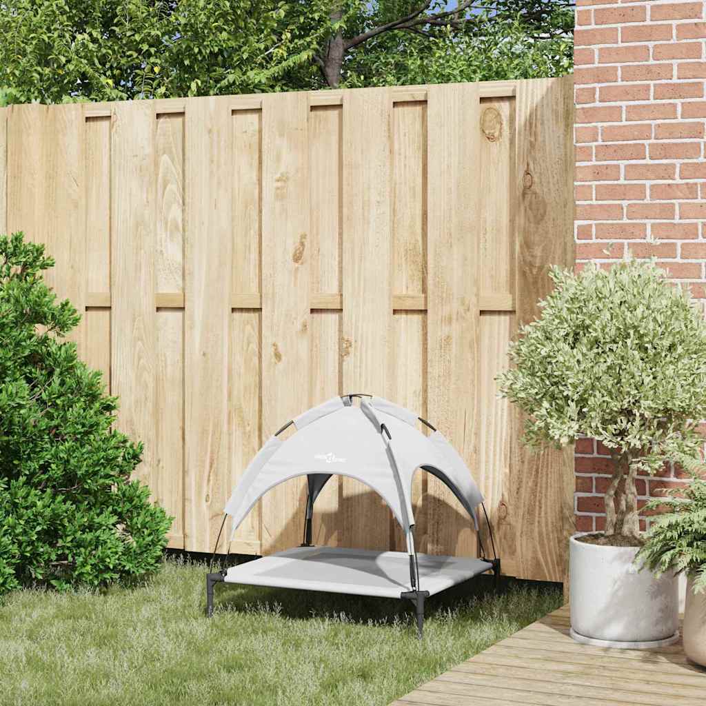 pakelta šunų lova su nuimamu stogu sidabrinė pilka M plienas