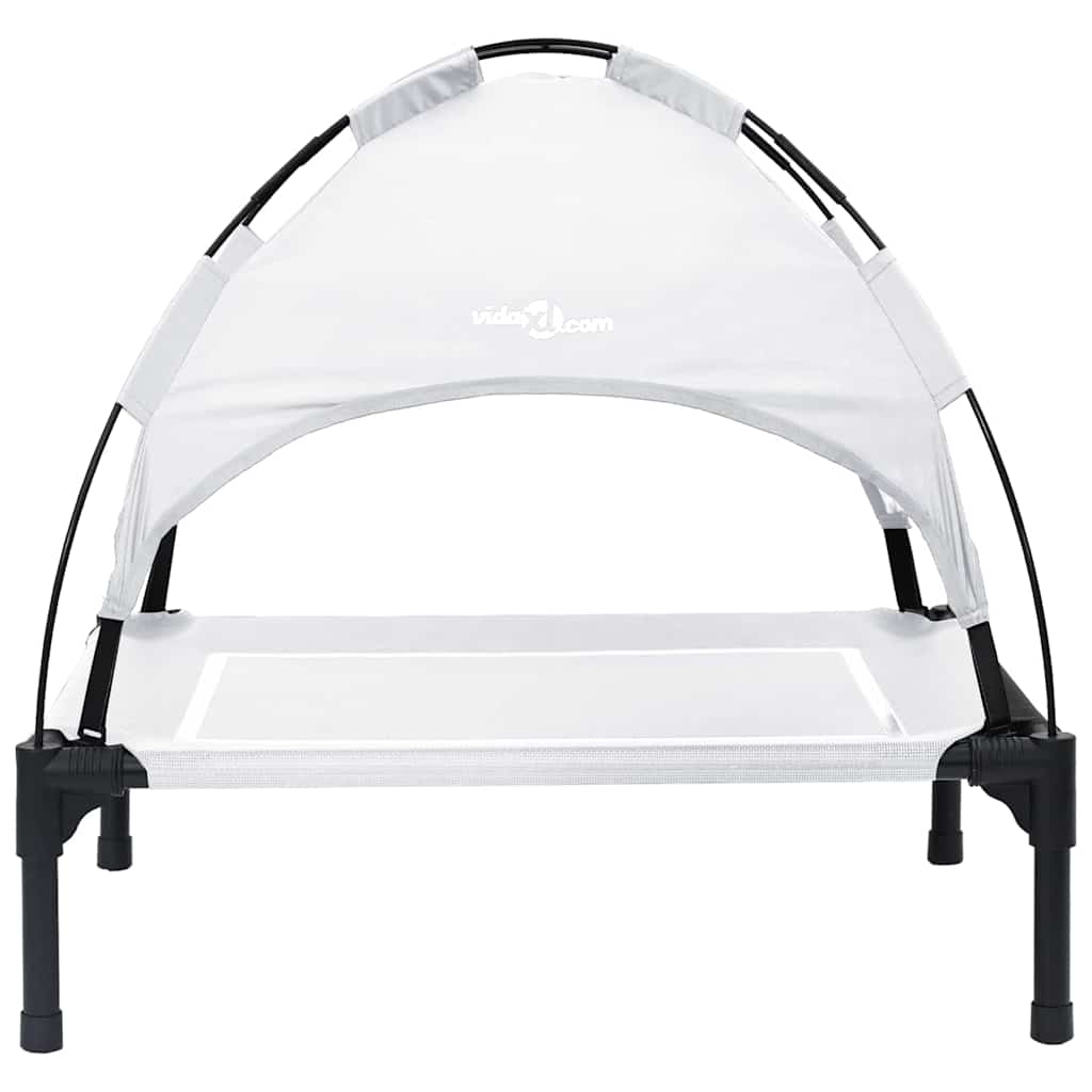 pakelta šunų lova su nuimamu stogu sidabrinė pilka M plienas