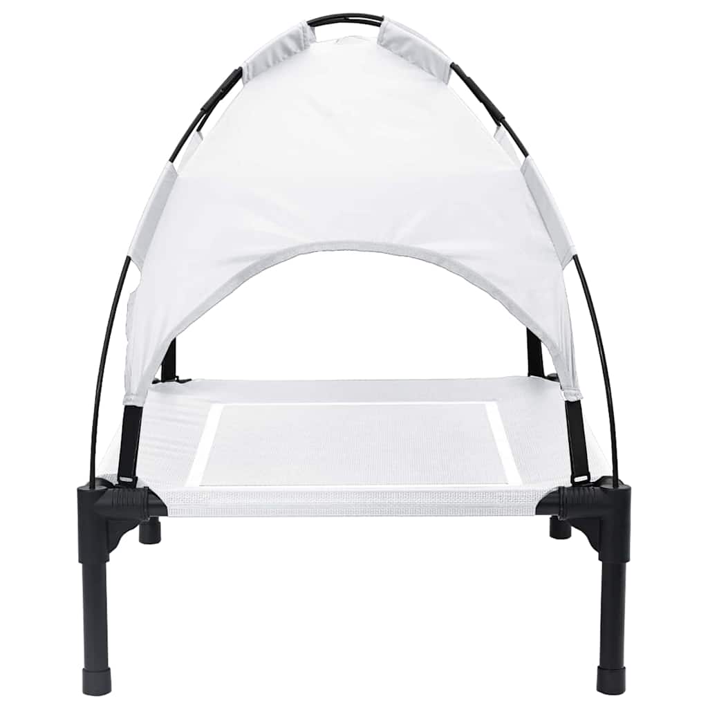 pakelta šunų lova su nuimamu stogu sidabrinė pilka M plienas