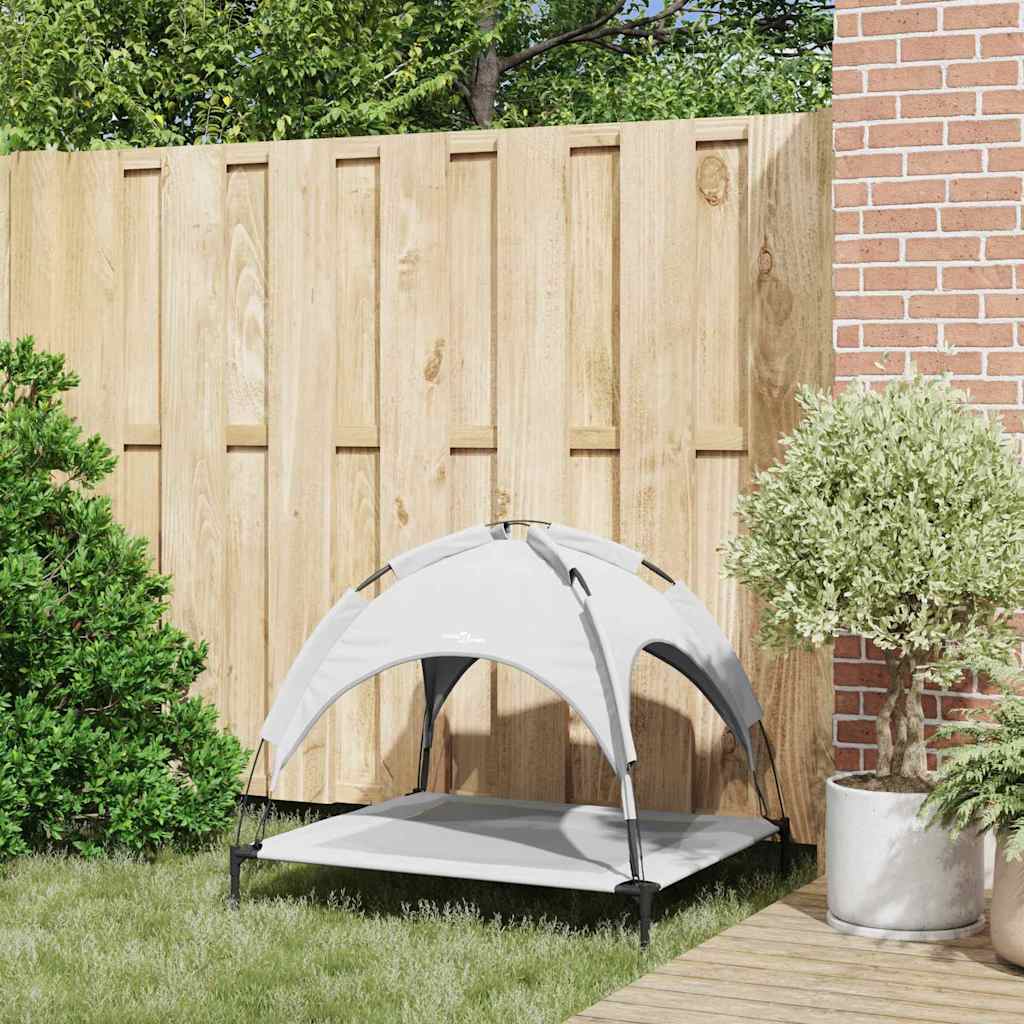 pakelta šunų lova su nuimamu stogu sidabrinė pilka L plienas