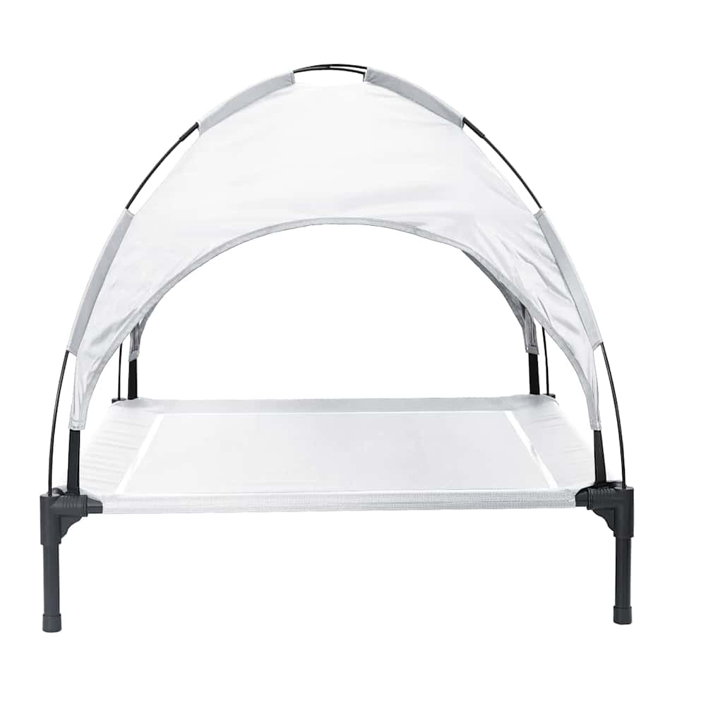 pakelta šunų lova su nuimamu stogu sidabrinė pilka L plienas