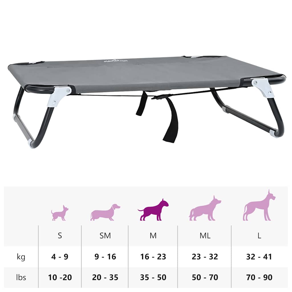 Sulankstoma Šviesiai Pilka Šunų Lova M Oksfordo Audinio ir Plieno