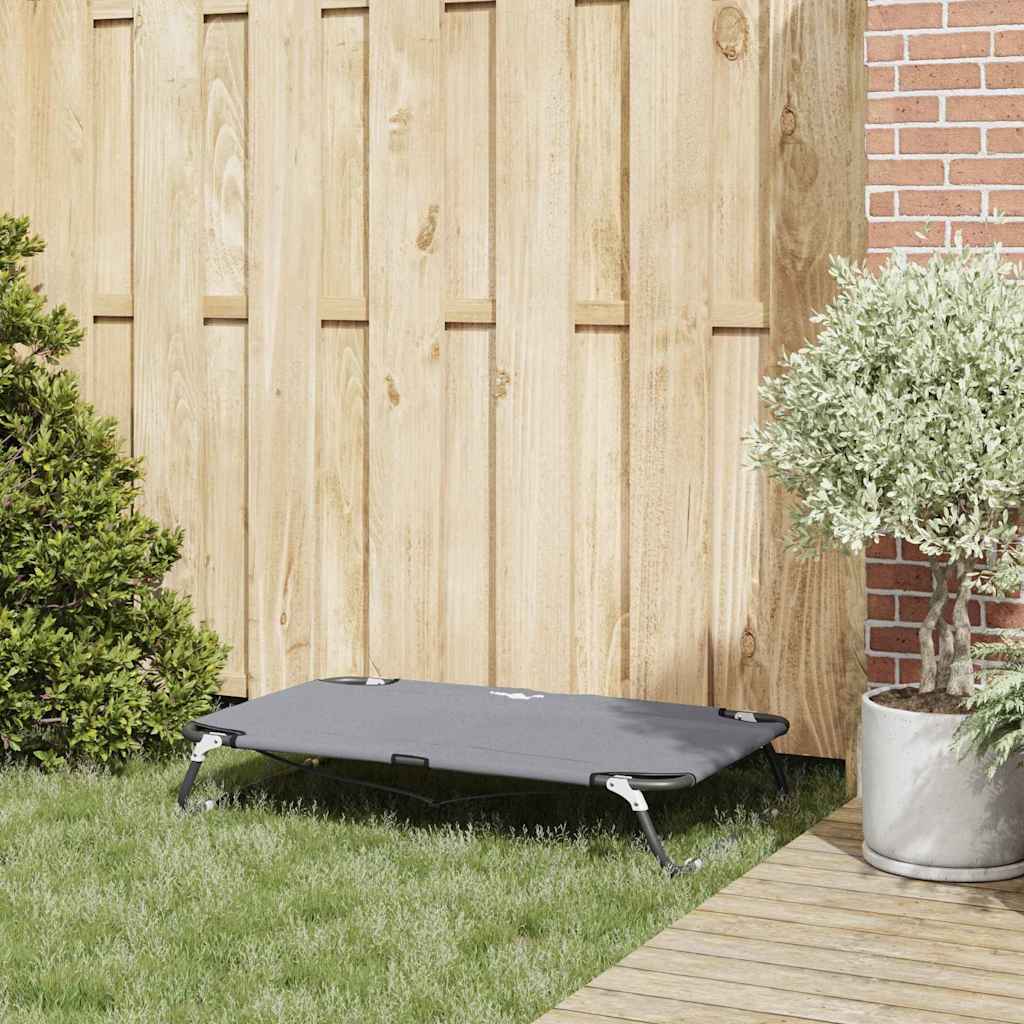 Sulankstoma šunų lova Šviesiai pilka Metalinis rėmas, audinio lova