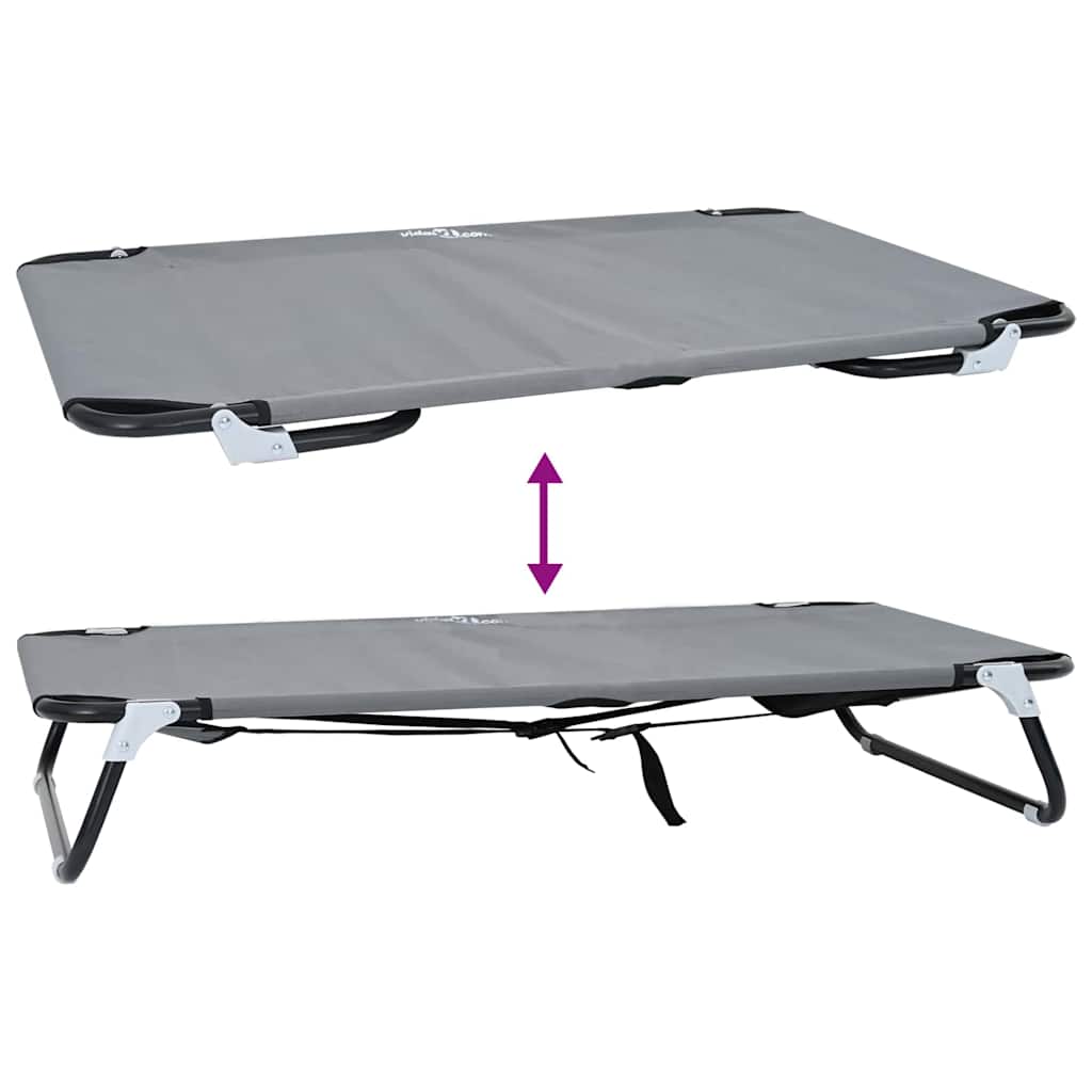 Sulankstoma šunų lova Šviesiai pilka Metalinis rėmas, audinio lova