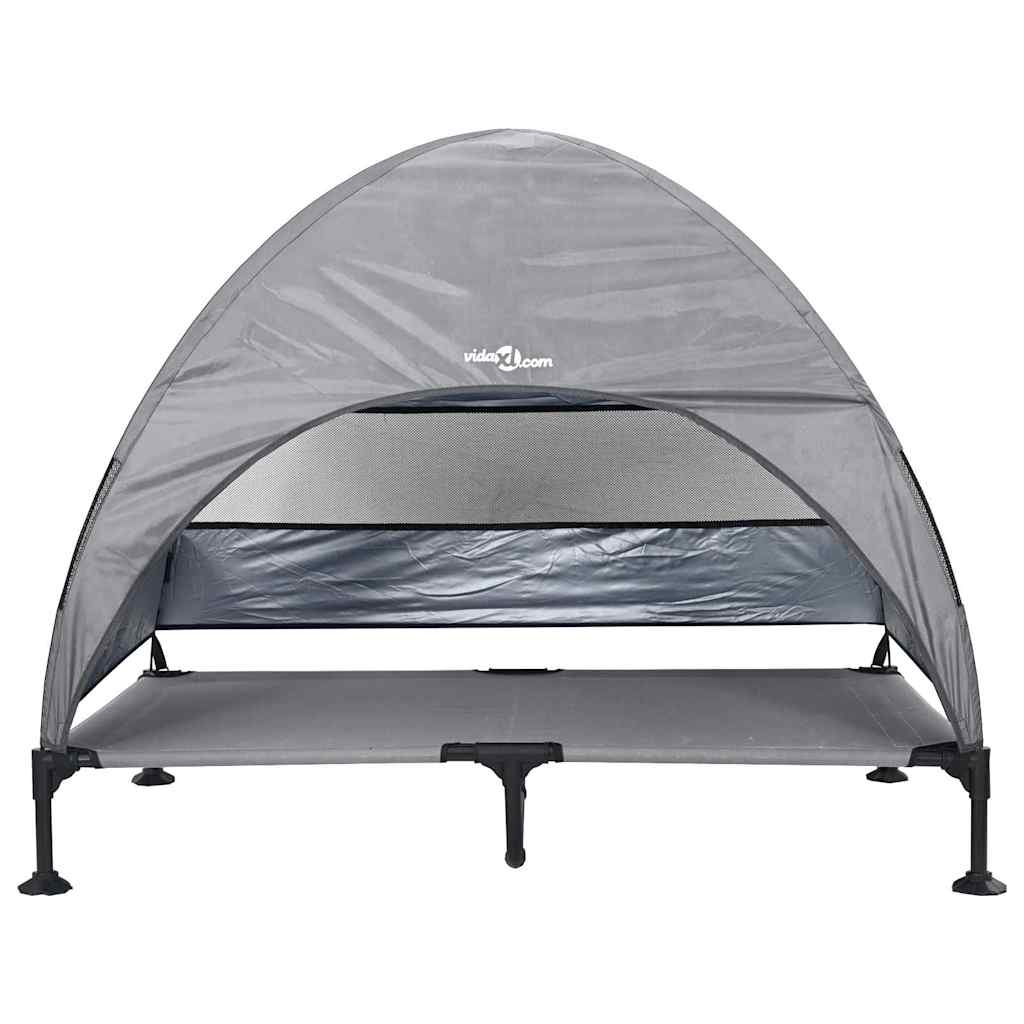 Pakelta šunų lova su nuimamu stogu Šviesiai pilka XL Plienas