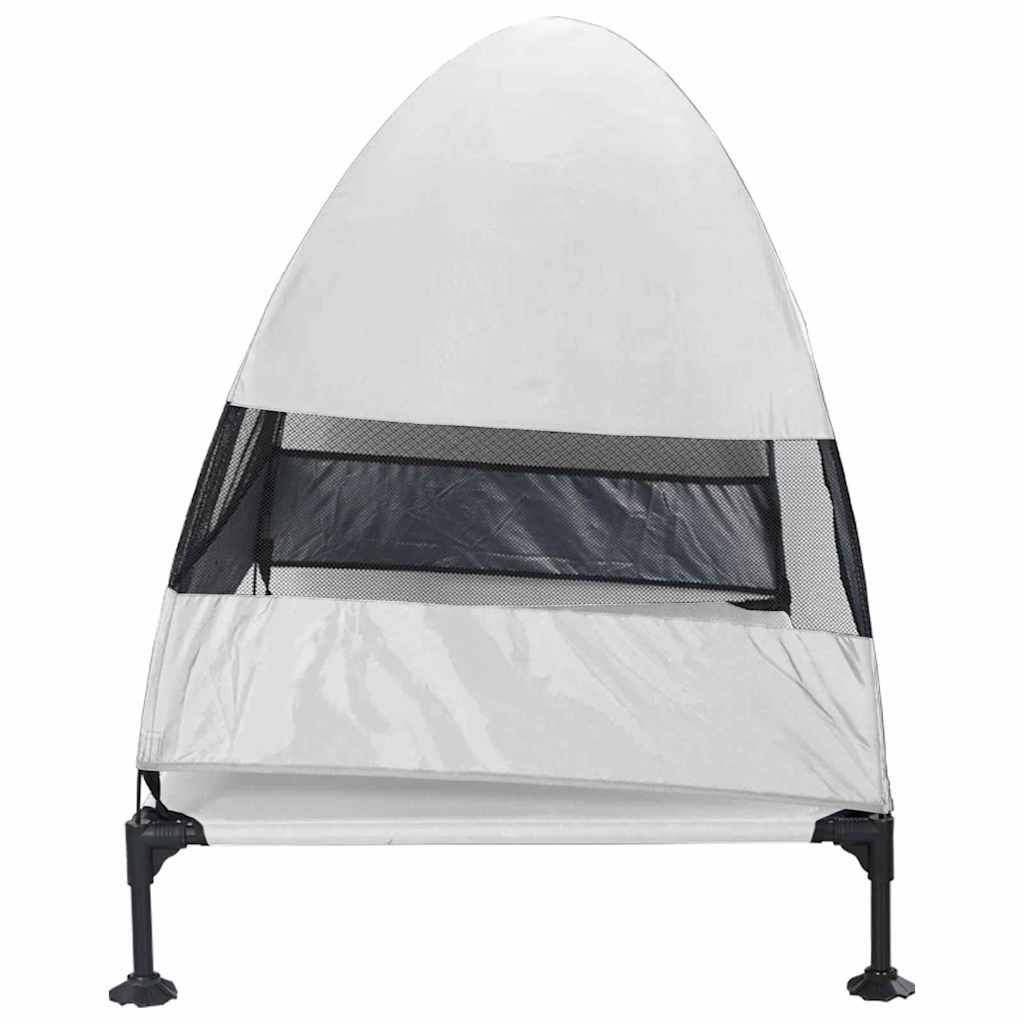 pakelta šuns lova su nuimamu stogeliu sidabrinėje pilkoje XL plieninė