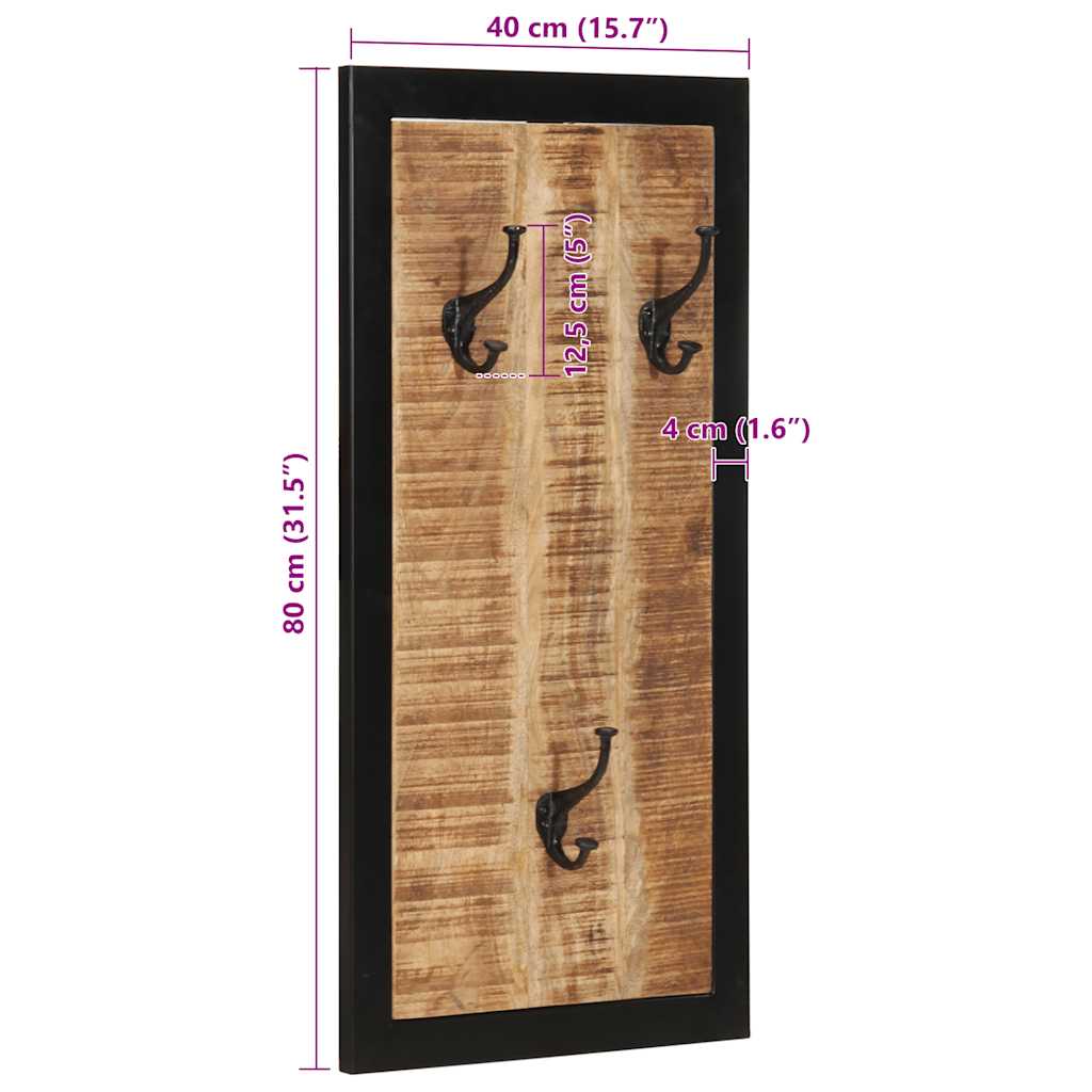 paltų kabykla 40x2x80 cm Tvirtas neapdorotos medienos mangas