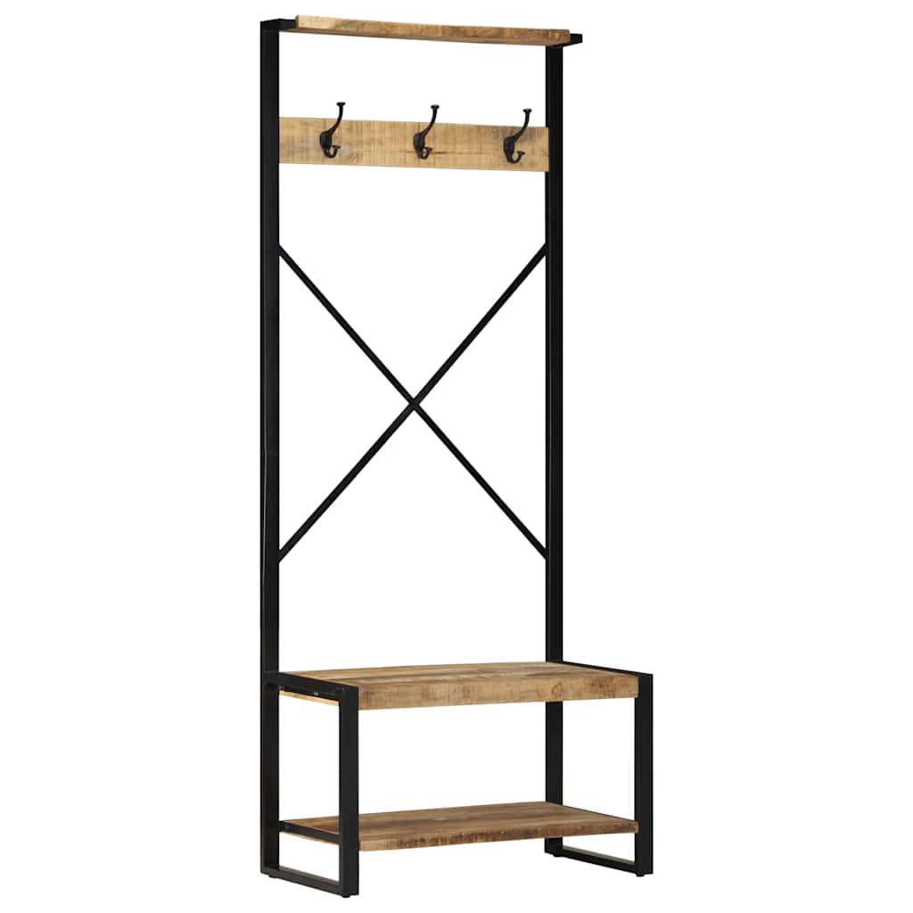 rūbų kabykla 80x40x190 cm masyvo neapdoroto medžio mango