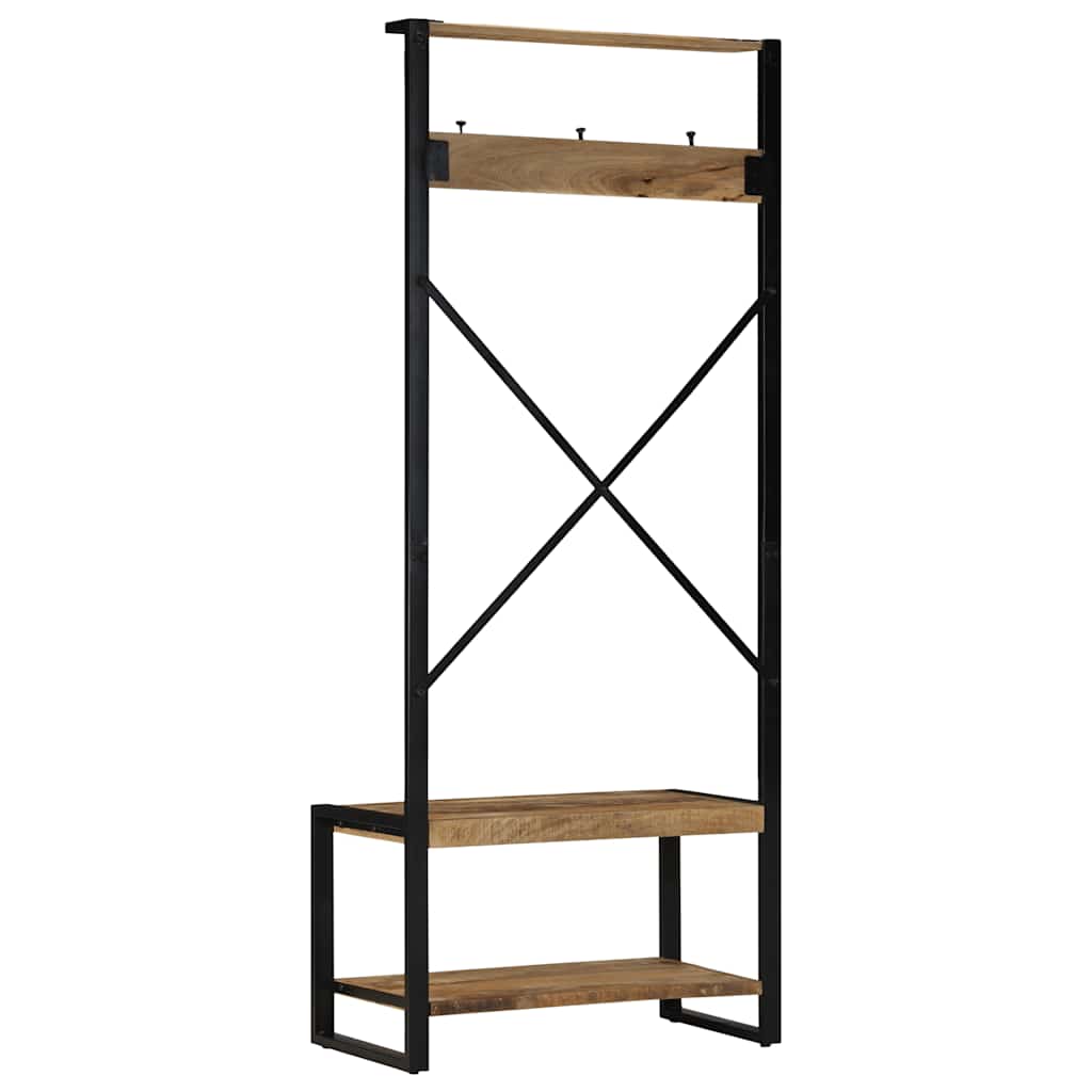 rūbų kabykla 80x40x190 cm masyvo neapdoroto medžio mango