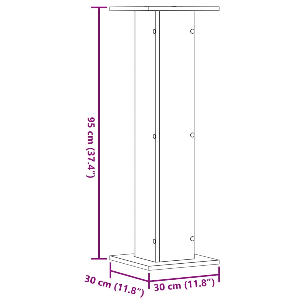 Stovai augalams, 2vnt., sendintos medienos, 30x30x95cm, mediena