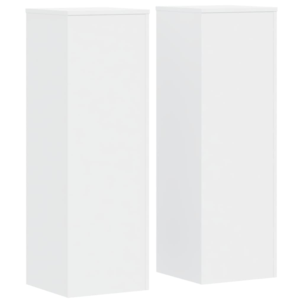 Stovai augalams, 2vnt., baltos spalvos, 33x33x100cm, mediena