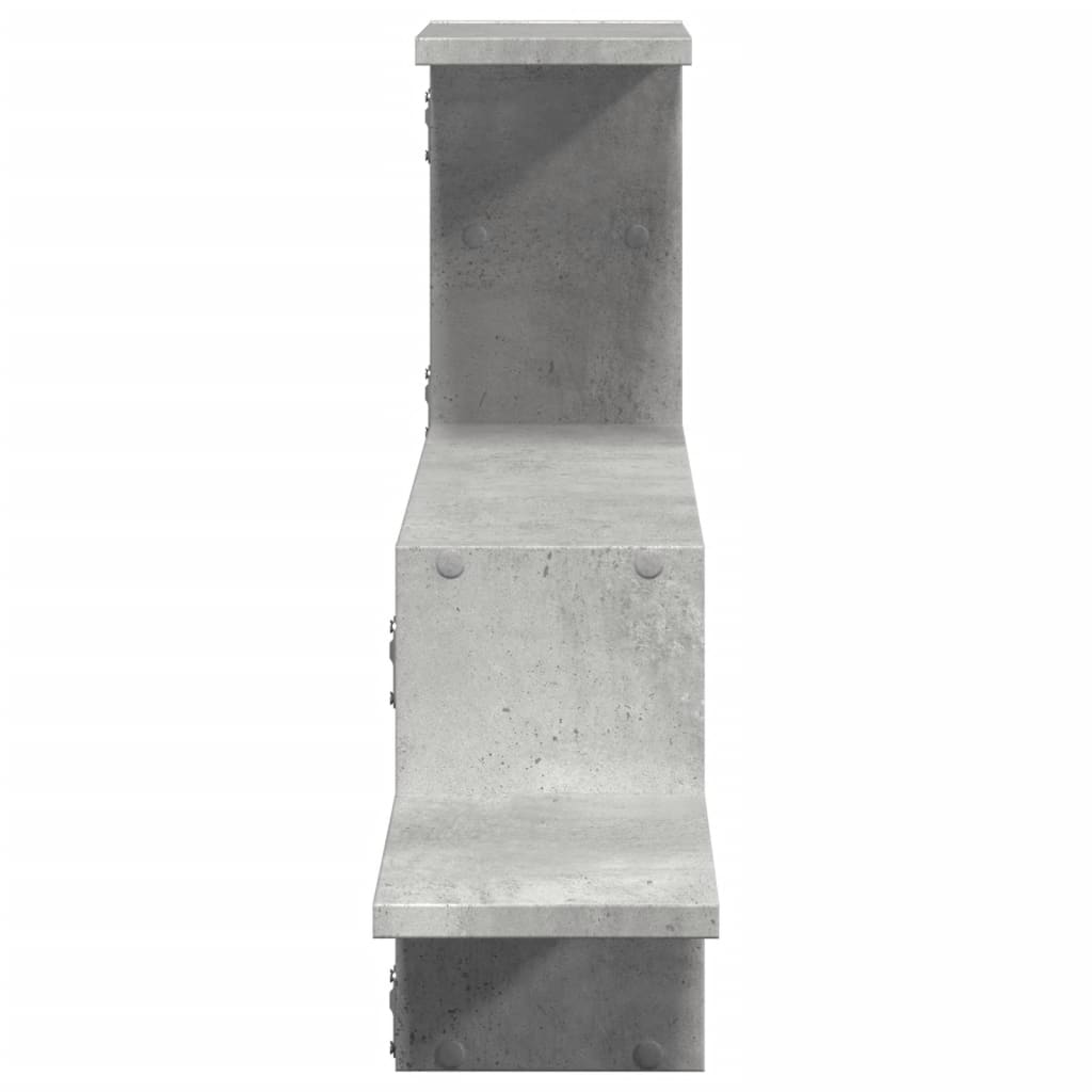 Sieninė lentyna, betono pilka, 104x15x49cm, apdirbta mediena