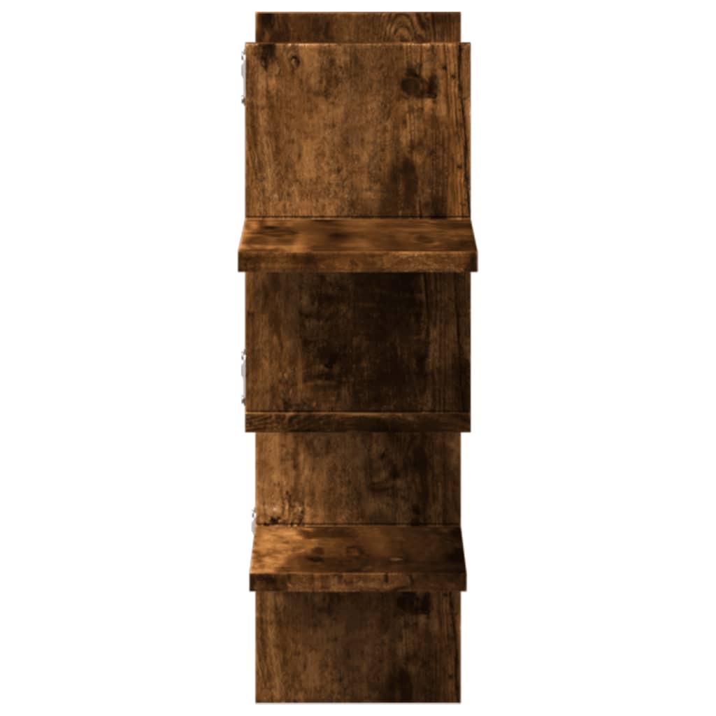 Sieninė lentyna, dūminė, 124,5x18x60,5cm, apdirbta mediena