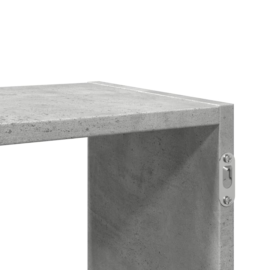 Sieninė lentyna, betono pilka, 100x25x50cm, apdirbta mediena