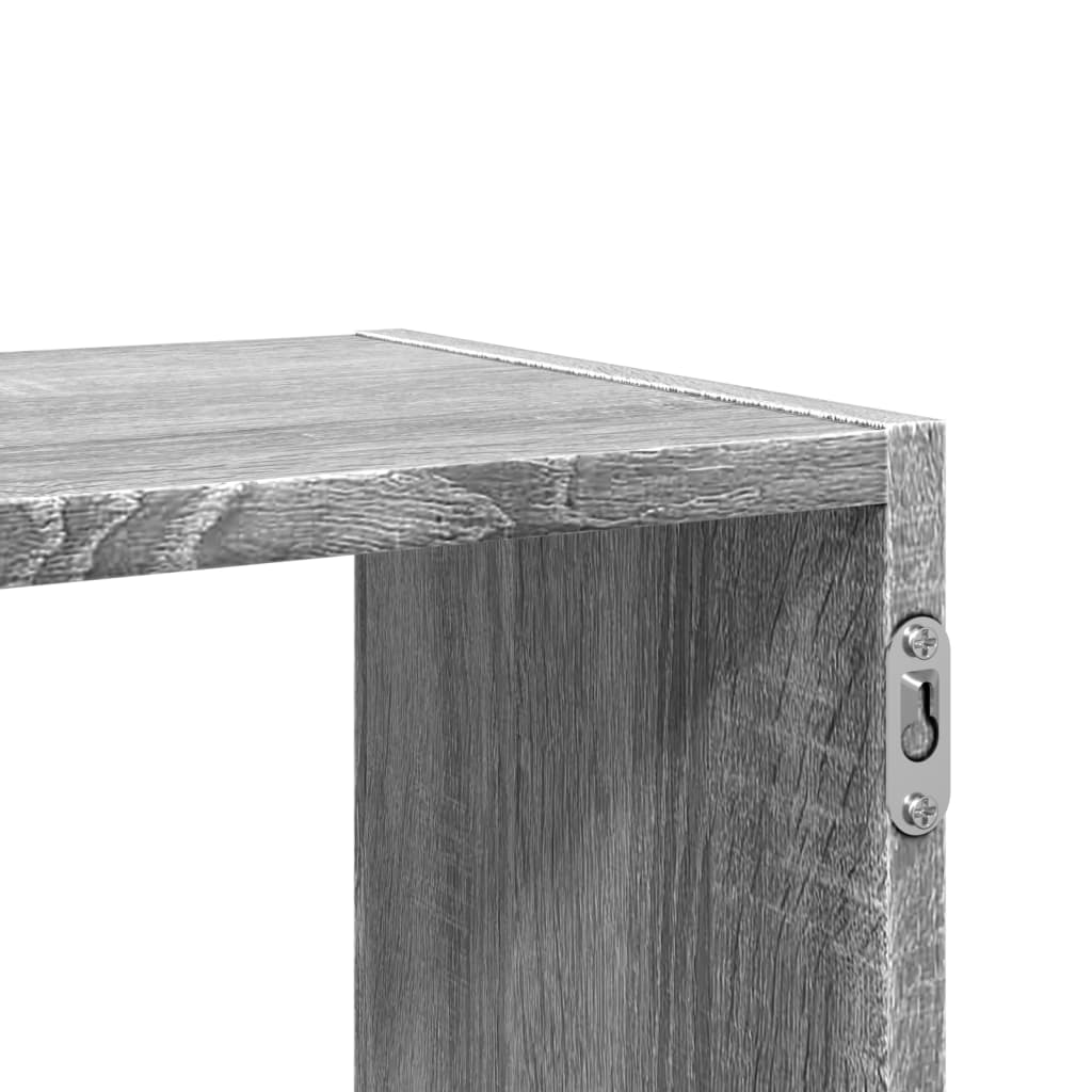 Sieninė lentyna, pilka ąžuolo, 100x25x50cm, apdirbta mediena