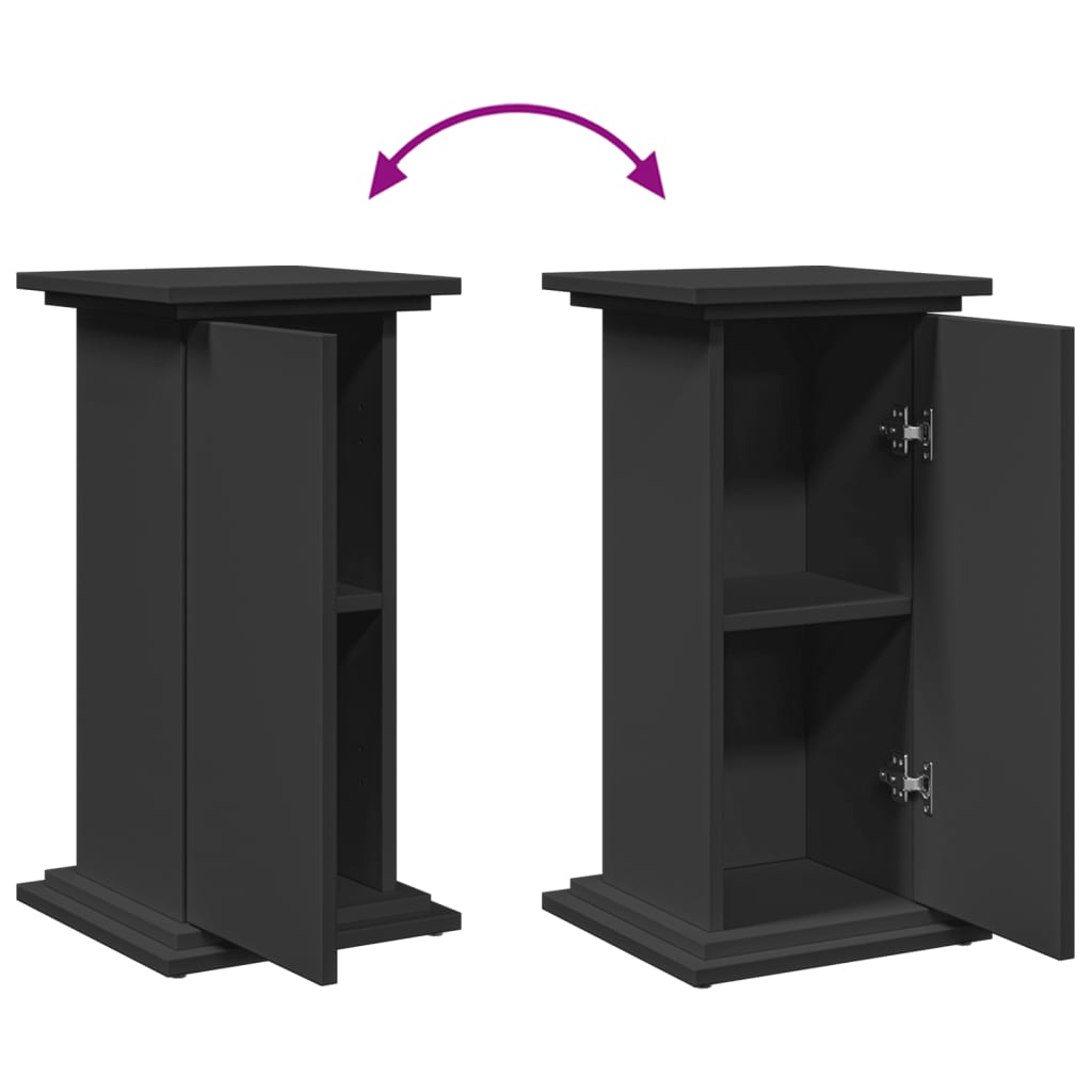 Eksponavimo stovas su lentyna, juodas, 31x30x60cm, mediena