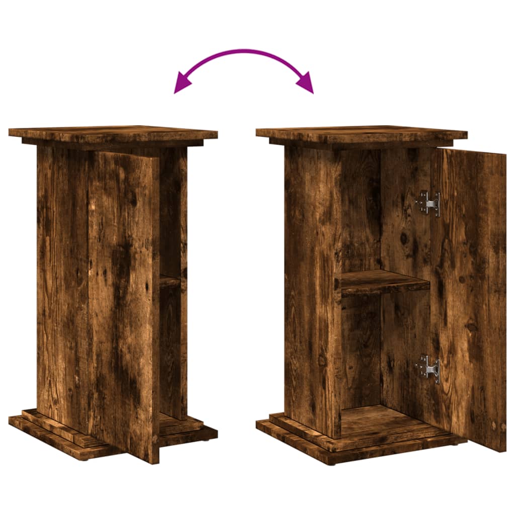 Eksponavimo stovas su lentyna, dūminis, 31x30x60cm, mediena