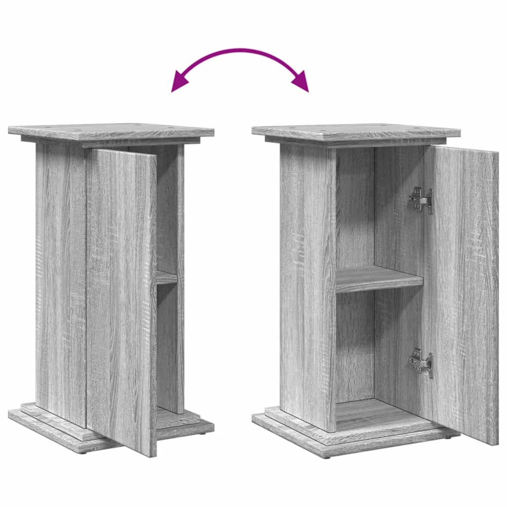 Eksponavimo stovas su lentyna, pilkas, 31x30x60cm, mediena