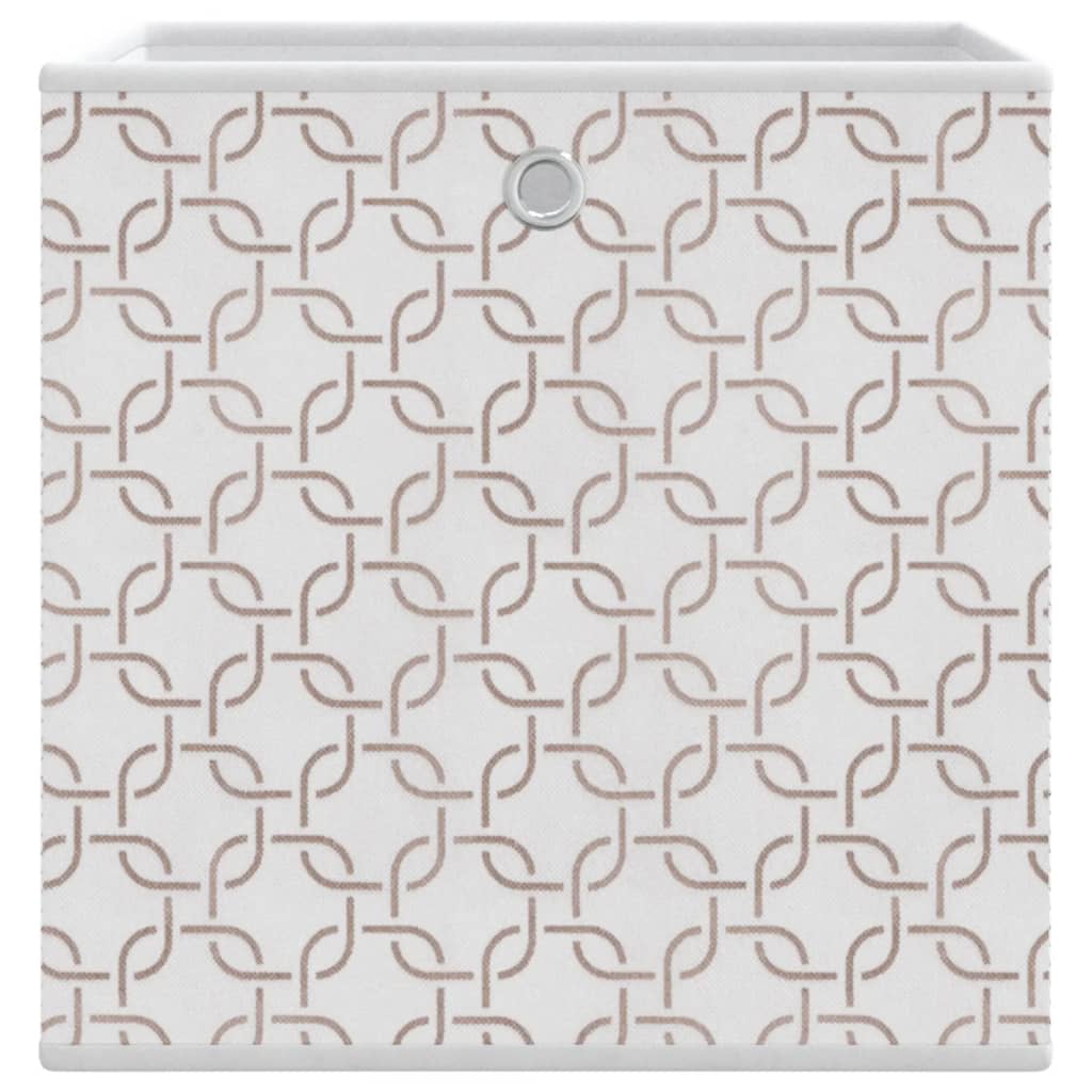 Sulankstomos daiktadėžės, 10vnt., kreminės, 32x32x32cm, audinys