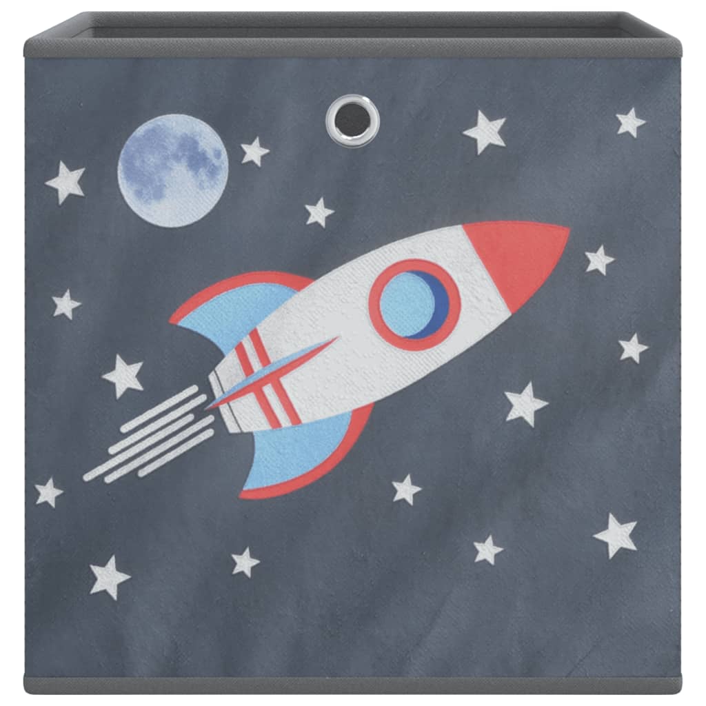 Sulankstomos daiktadėžės, 10vnt., pilkos, 32x32x32cm, audinys