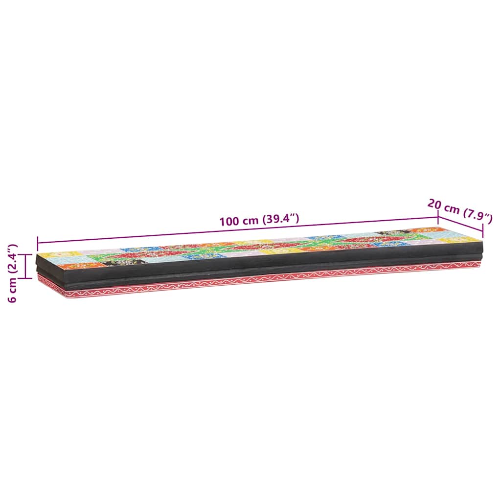 sieninės lentynos 2 vnt 100x20x6 cm kietos mango medienos