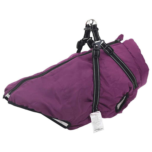 Šunų kailis su diržais, atsparus vandeniui, violetinis, L48