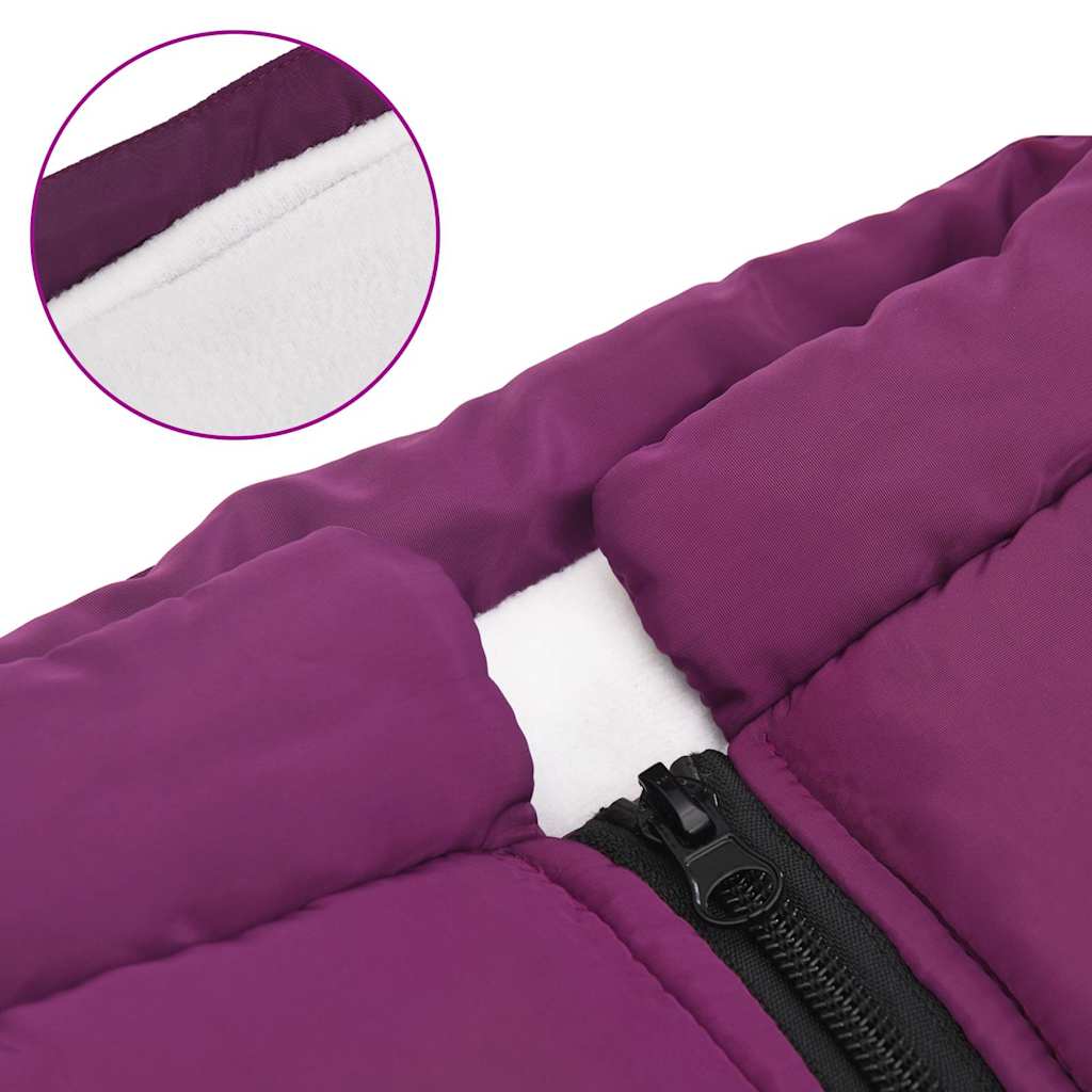 Šunų kailis su diržais, atsparus vandeniui, violetinis, L48