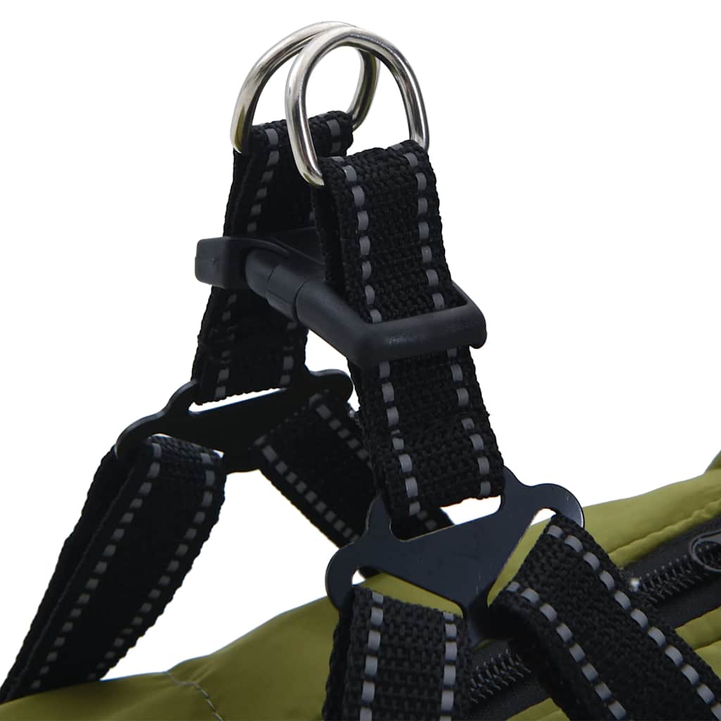 Šunų kailis su diržais, atsparus vandeniui, žalias, L48