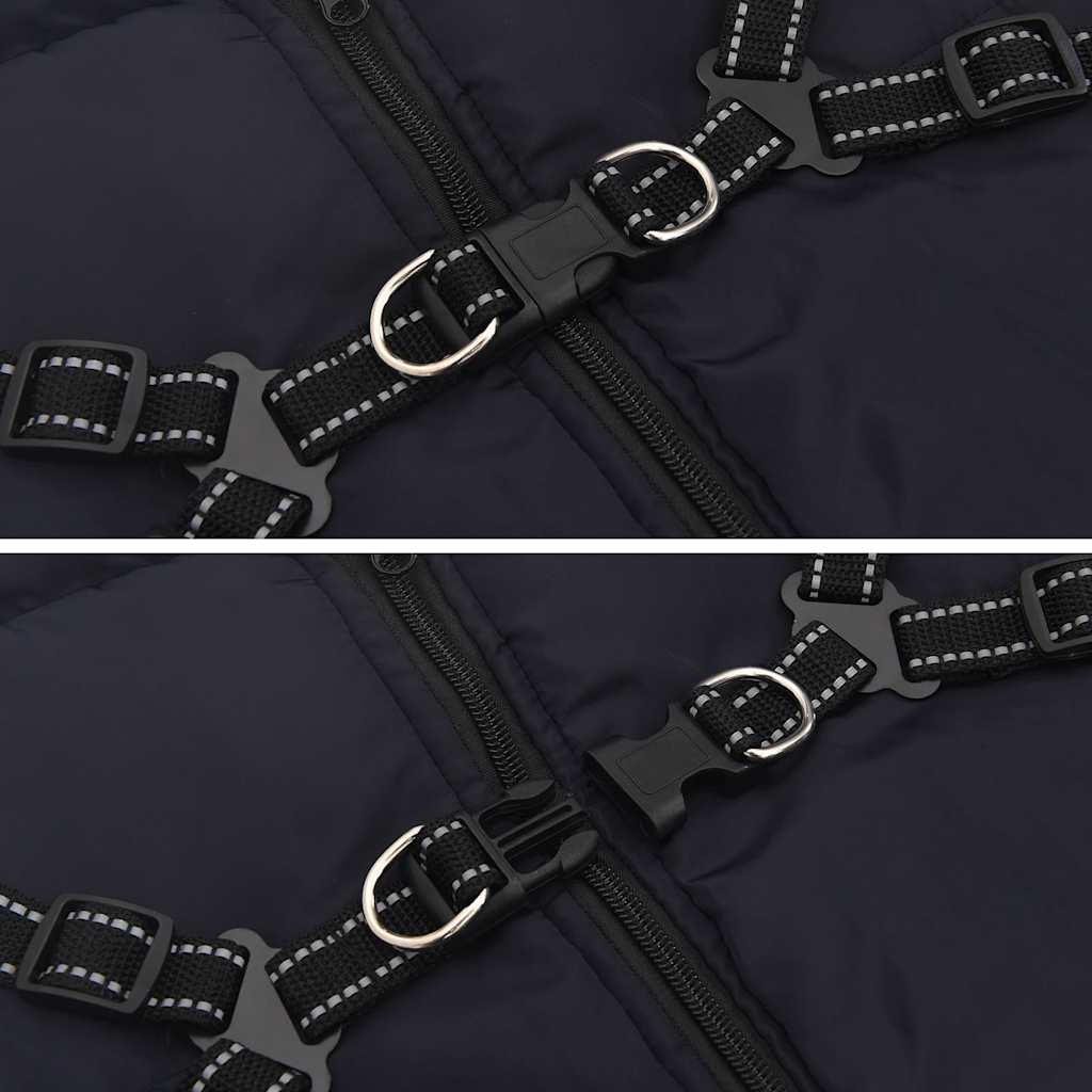 Šunų kailis su diržais, atsparus vandeniui, mėlynas, L52