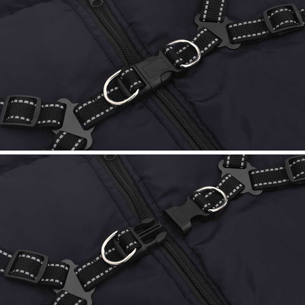 Šunų kailis su diržais, atsparus vandeniui, mėlynas, L68