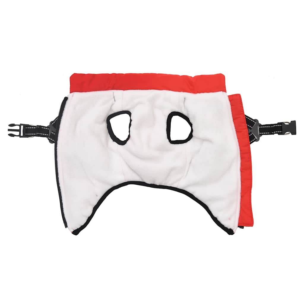 Šunų kailis su diržais, atsparus vandeniui, raudonas, L40