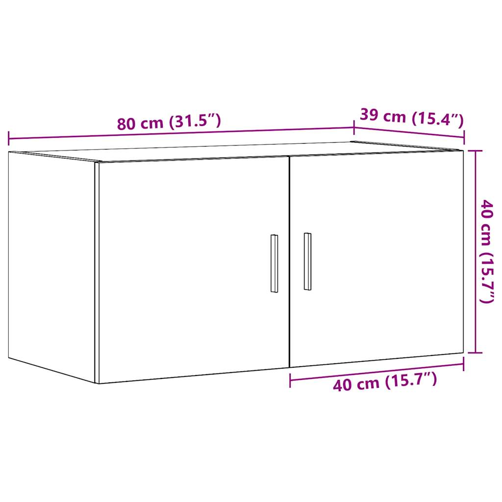 Sieninė Spinta Old Wood 80x39x40 cm Inžinierinė mediena