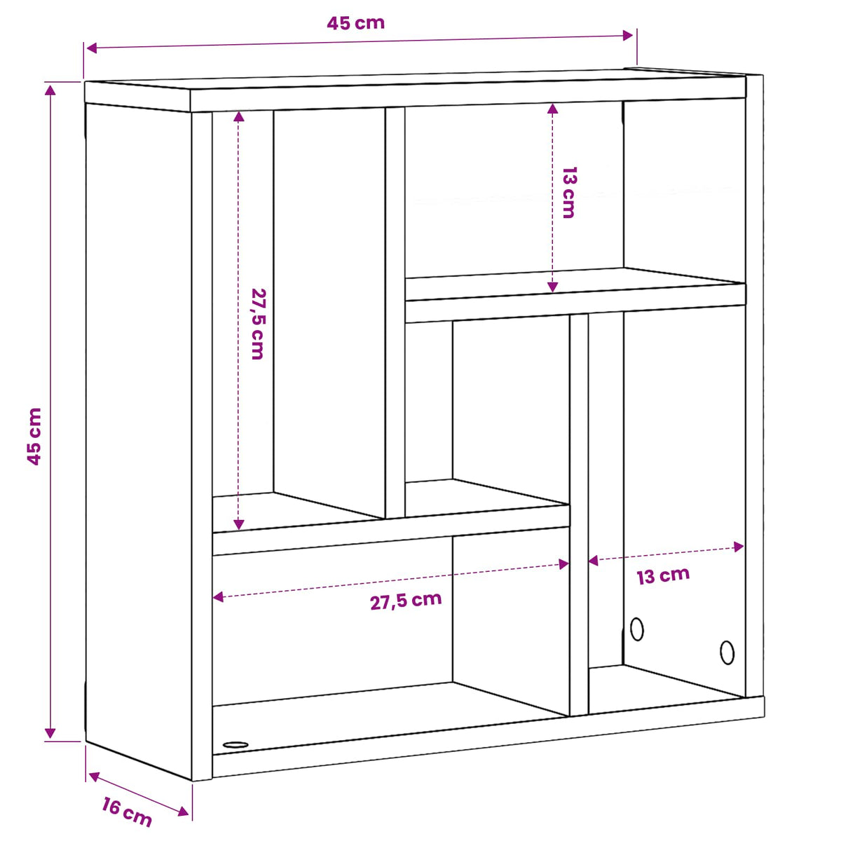 sieninė lentyna Sena mediena 45x16x45 cm Inžinierinė mediena