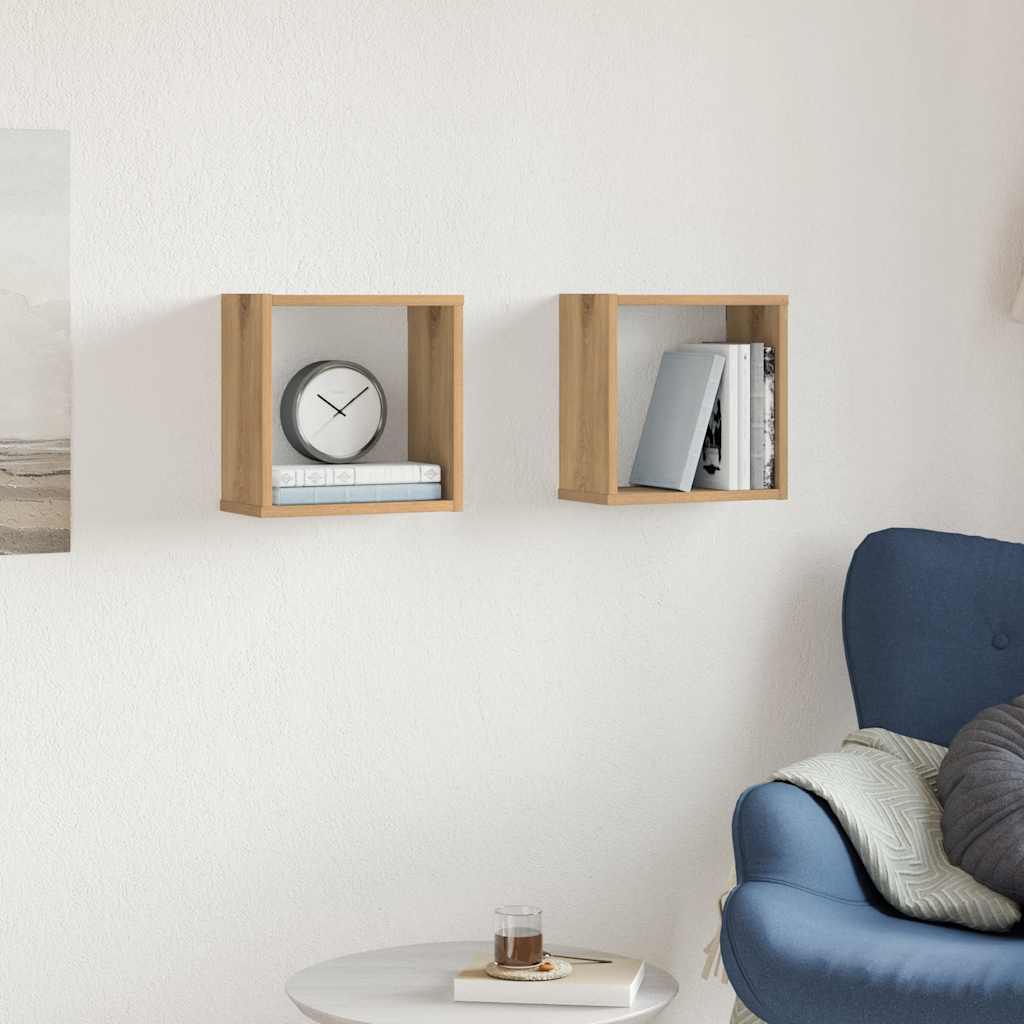 Sieninės lentynos, 2vnt., artisano, 30x15x30cm, mediena