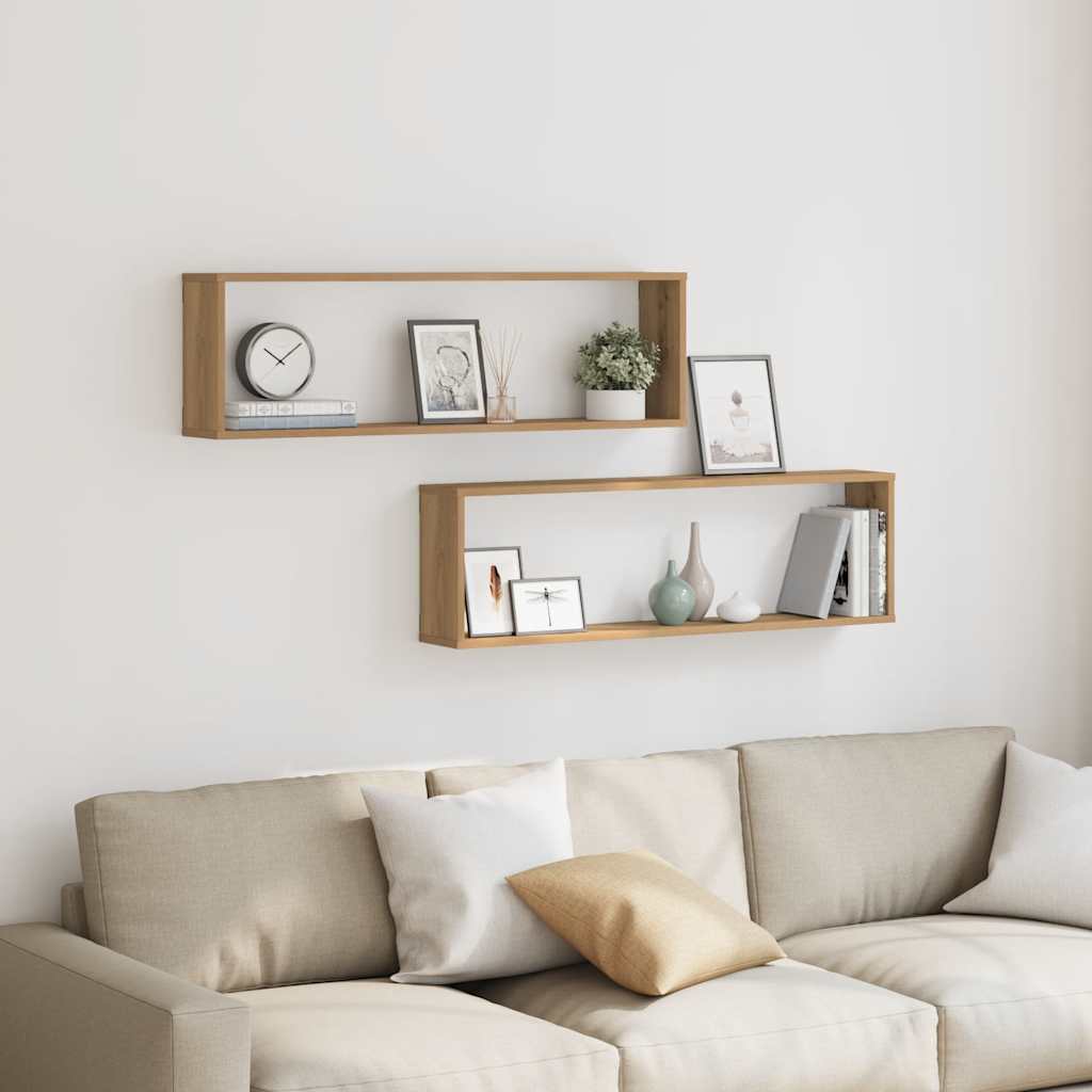 Sieninės lentynos, 2vnt., artisano, 100x15x30cm, mediena