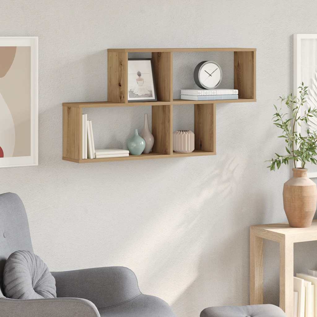 Sieninė lentyna, artisano ąžuolo, 100x18x53cm, MDP