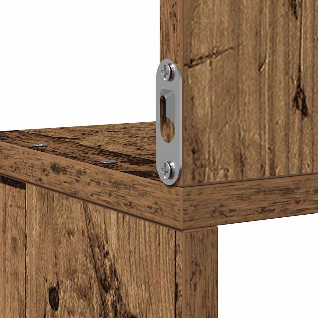 sieninė kampinė lentyna sena mediena 20x20x127,5 cm