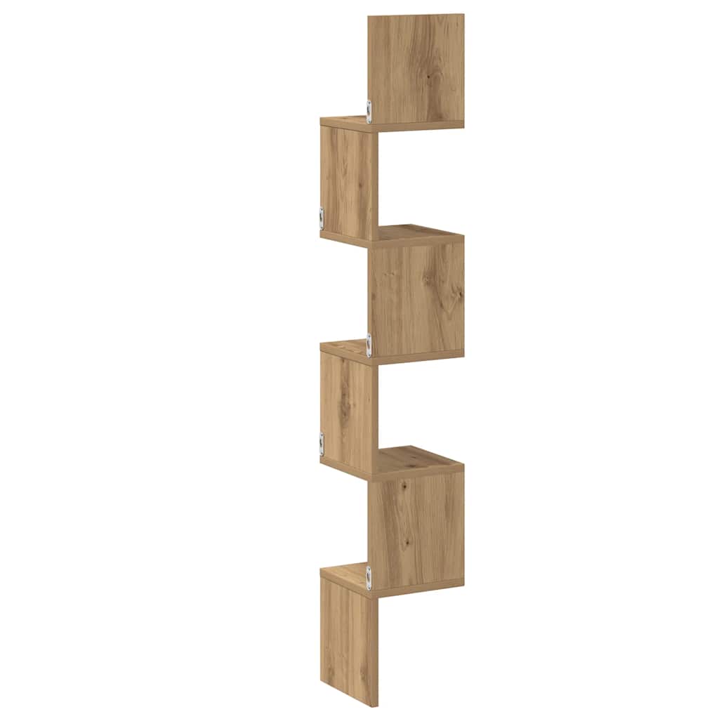 Sieninė kampinė lentyna, artisano, 20x20x127,5cm, mediena