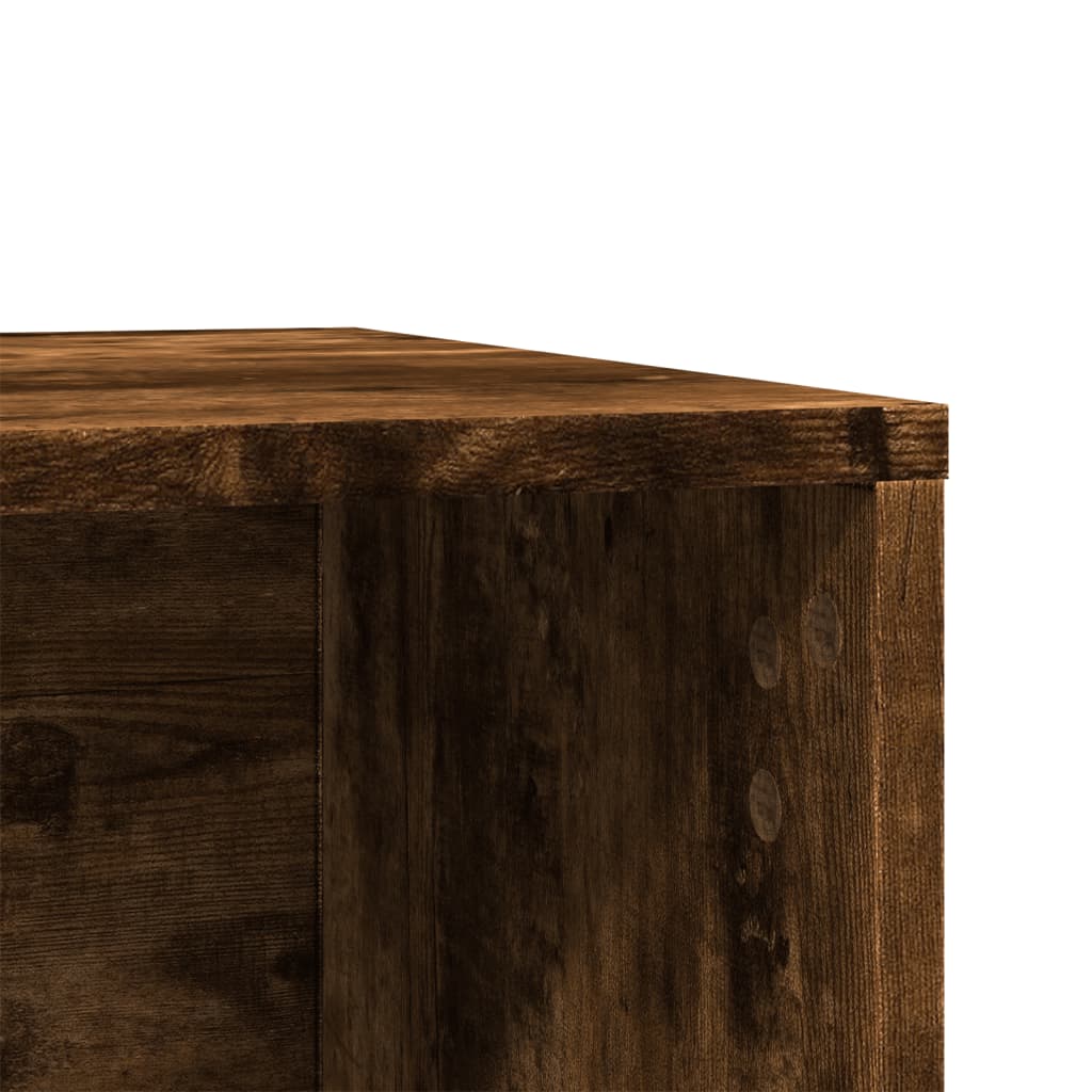 Kačių kraiko dėžės spintelė, dūminė ąžuolo, 80x50x45cm, mediena